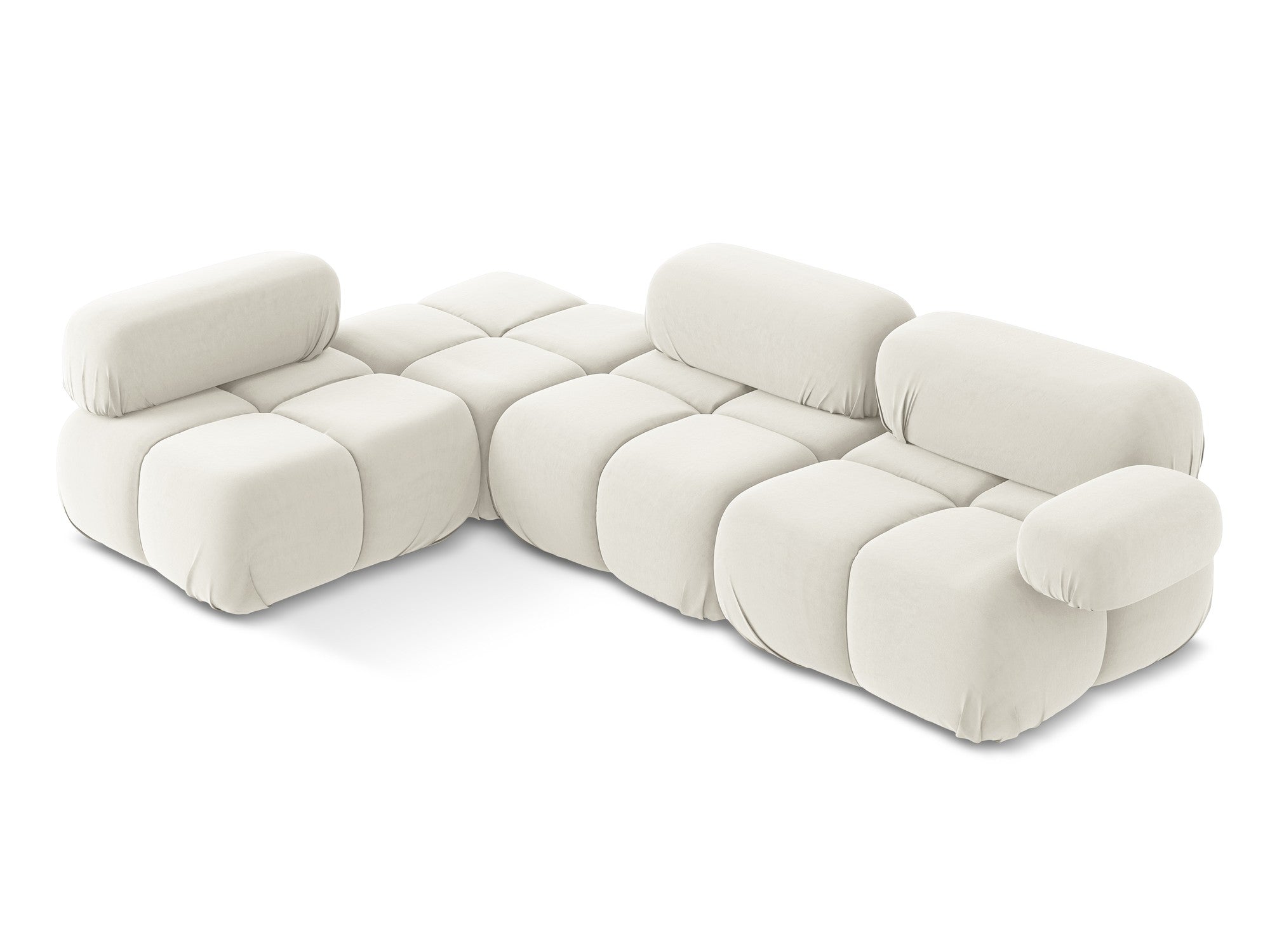 Modularer Samt-Ecksofa links LOKUA hellbeige