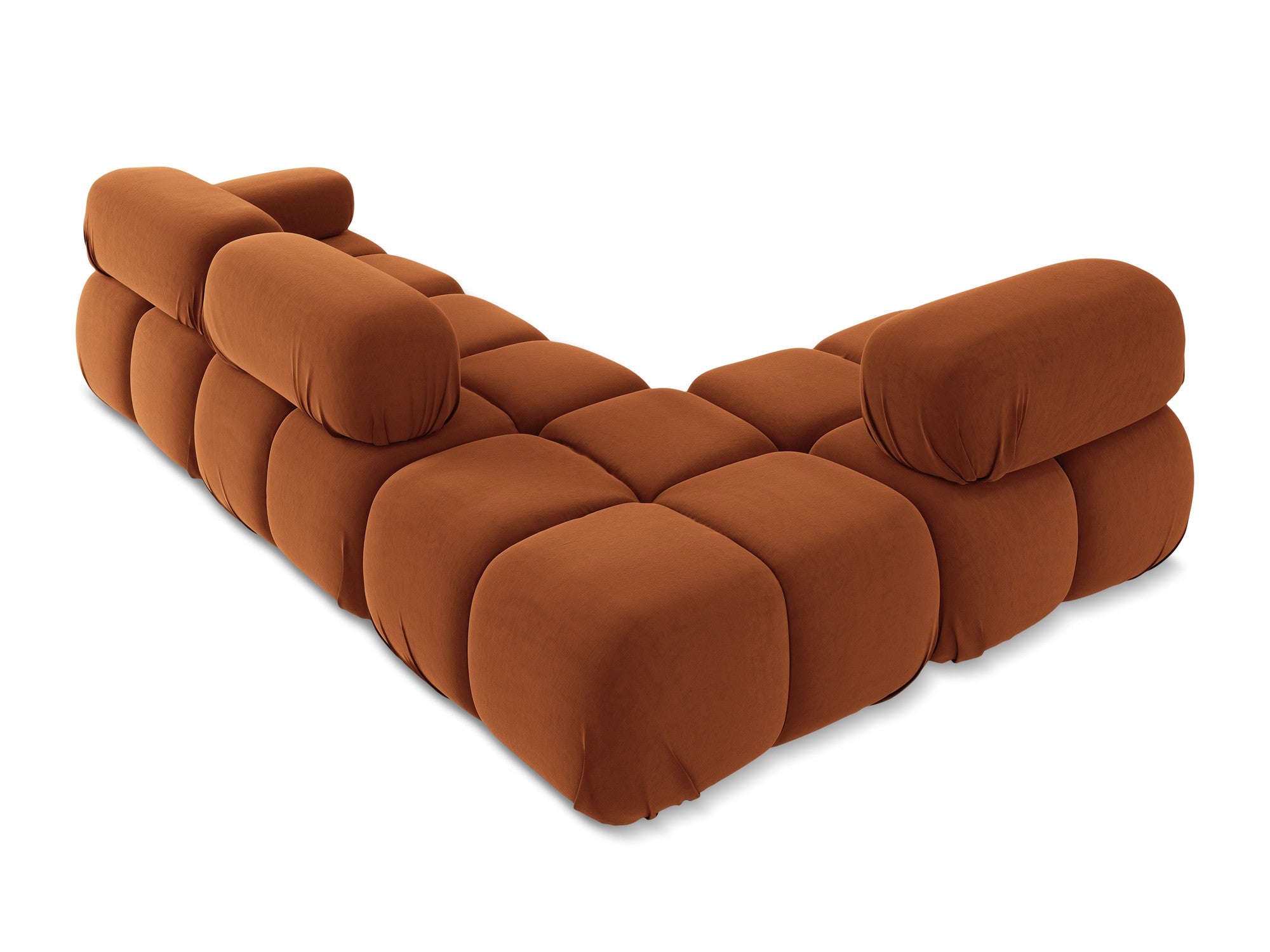 Left-facing velvet modular corner sofa LOKUA terracotta