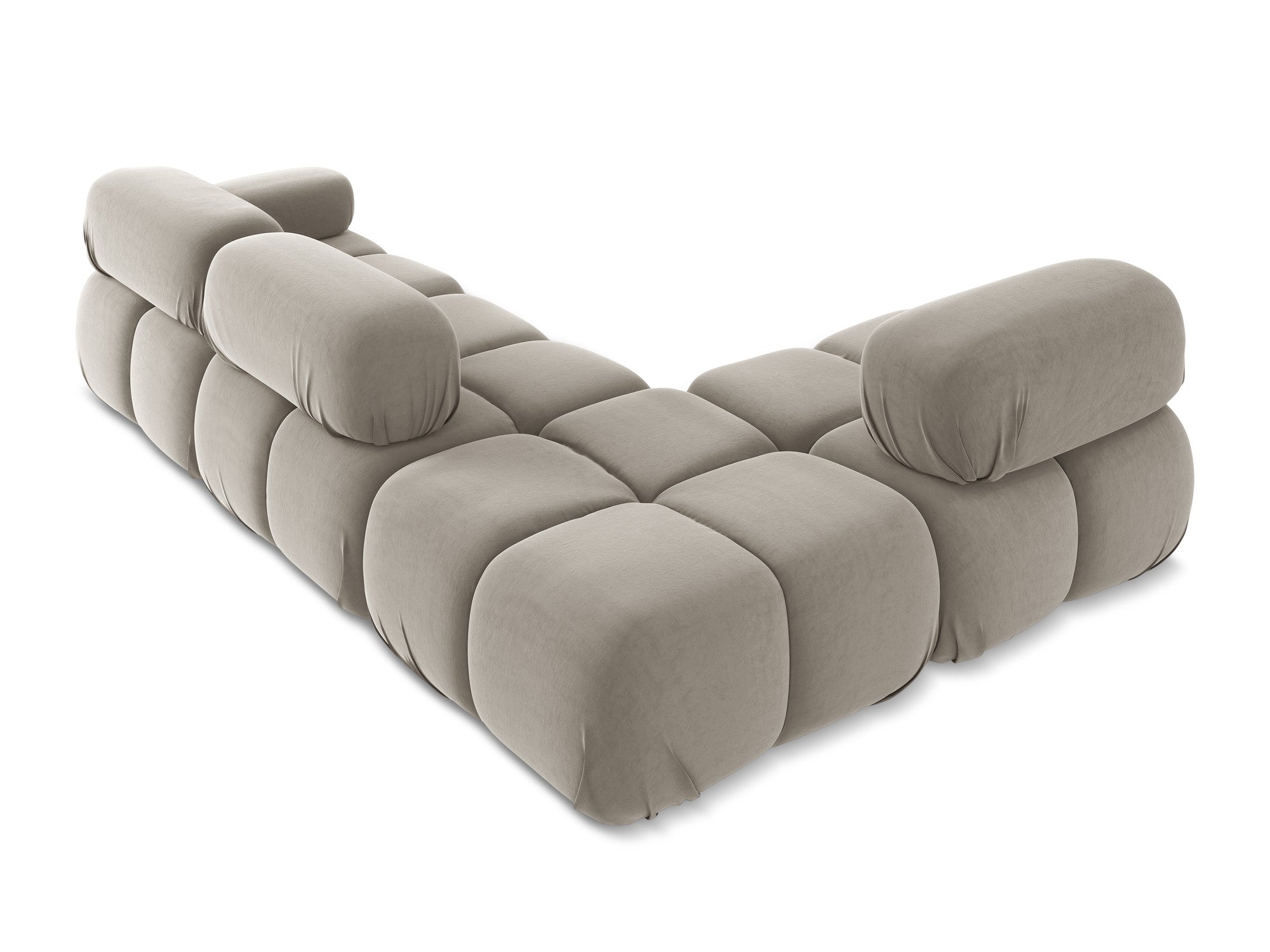 Left-sided velvet modular corner sofa LOKUA taupe