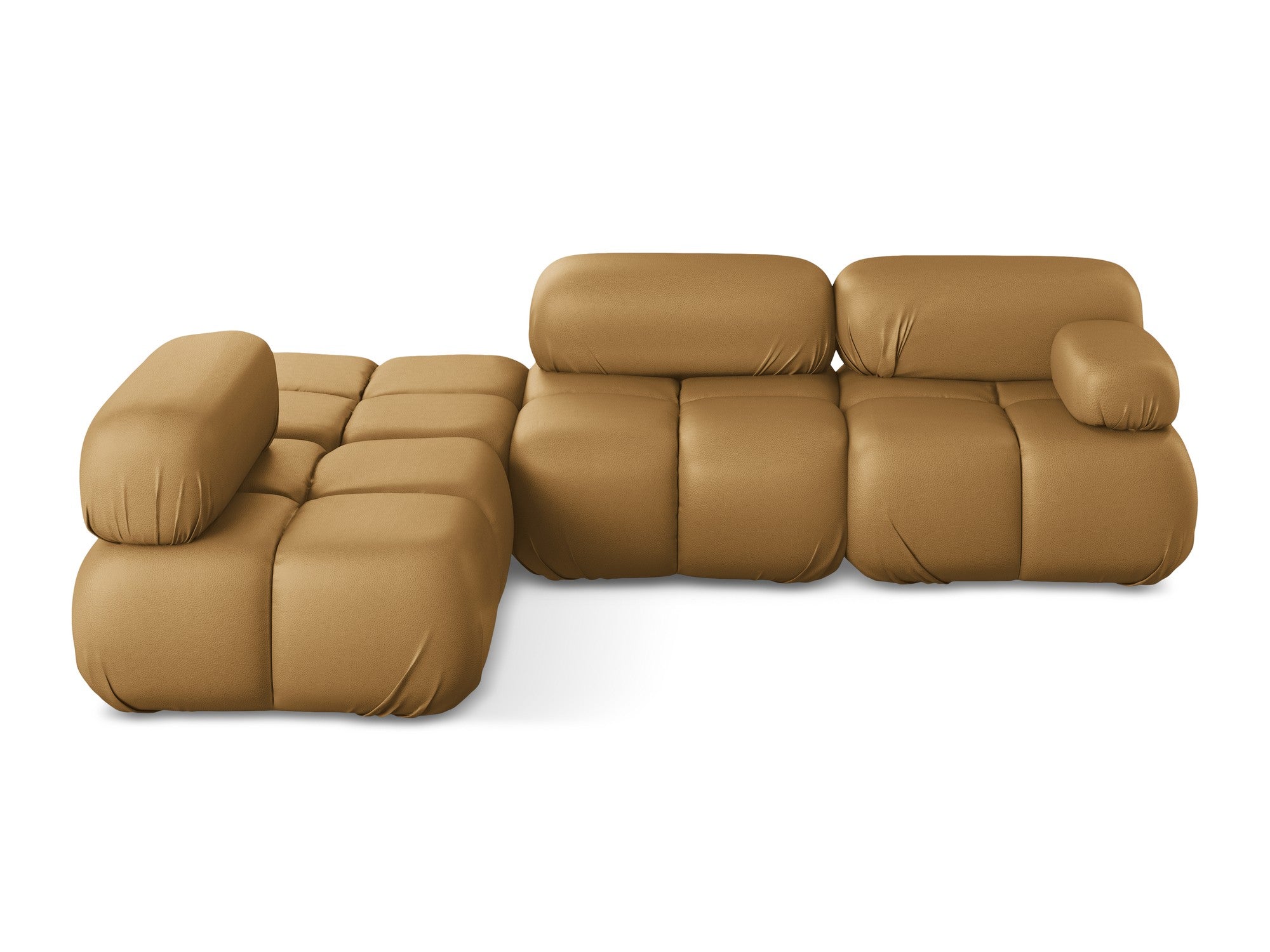 Left-sided modular corner sofa LOKUA in caramel eco-leather