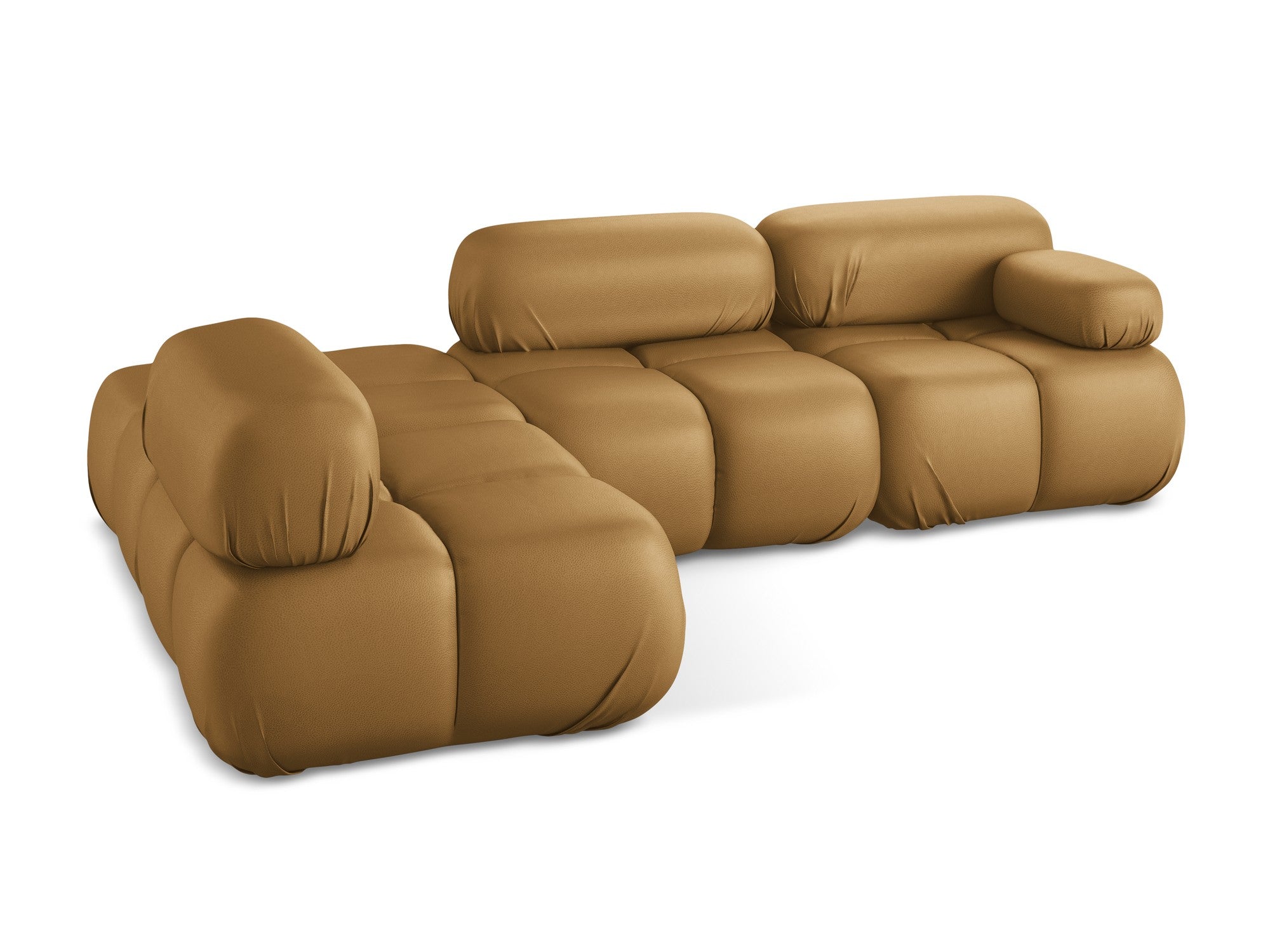 Left-sided modular corner sofa LOKUA in caramel eco-leather
