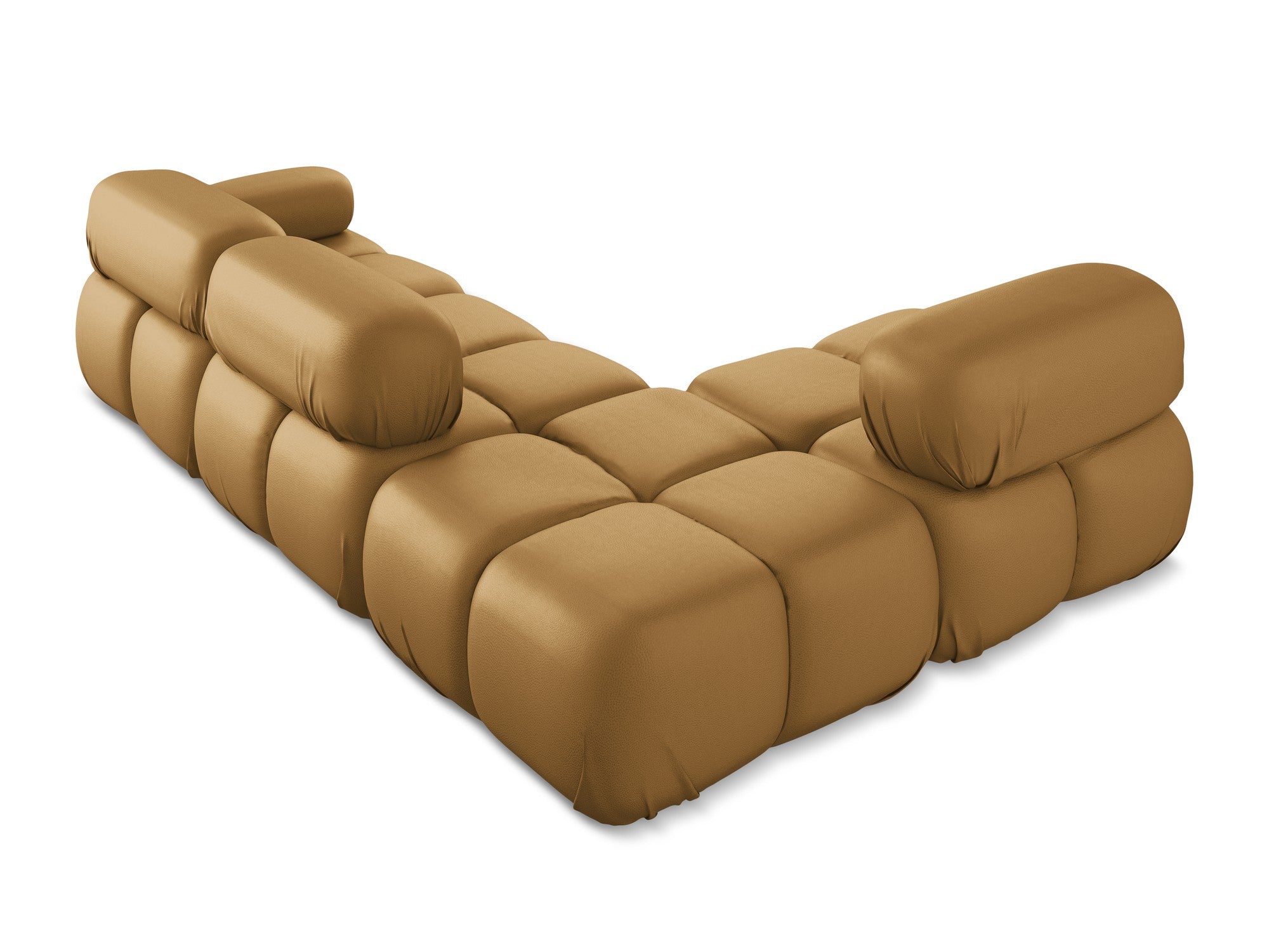 Left-sided modular corner sofa LOKUA in caramel eco-leather