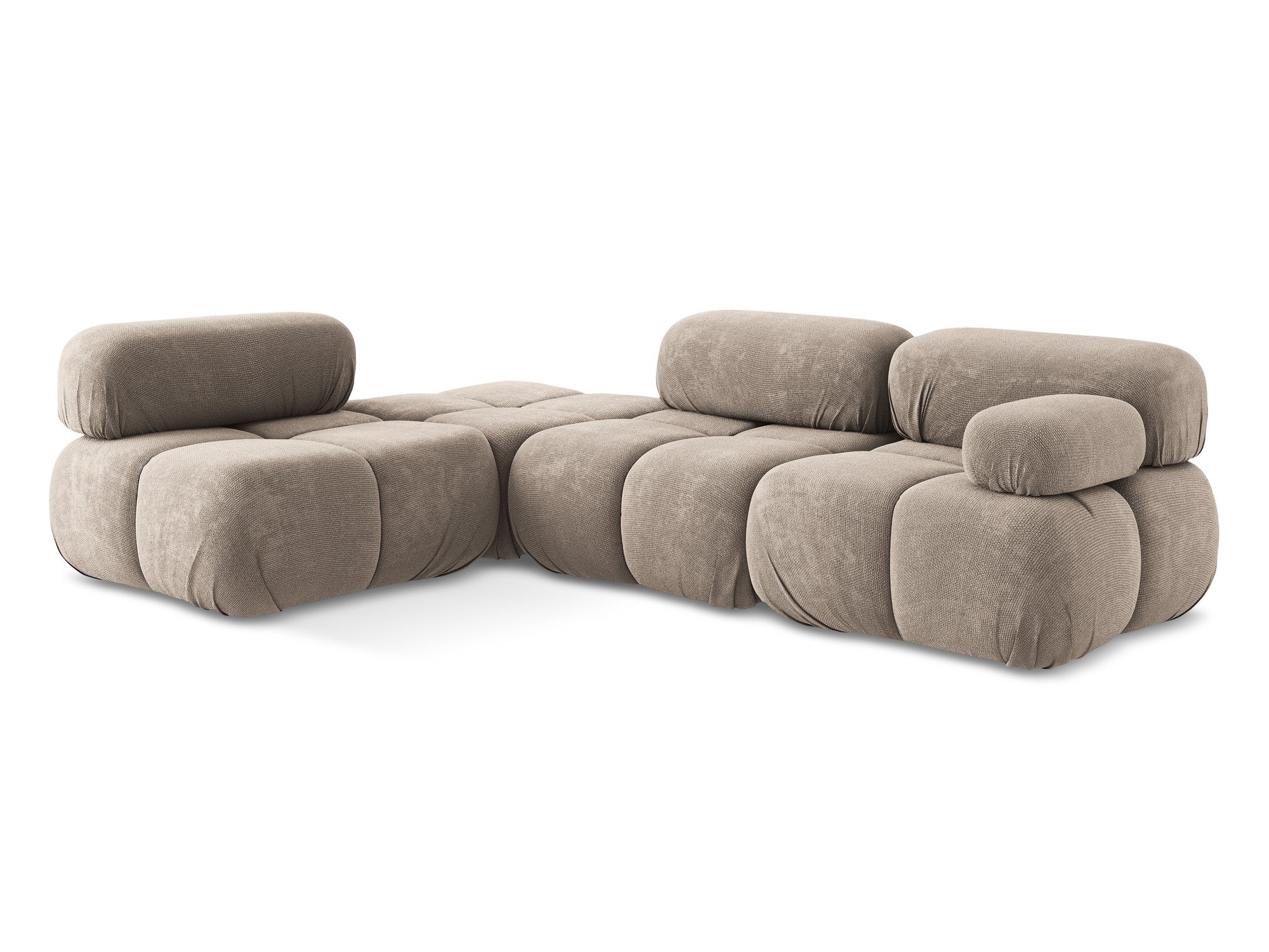 Modularer linksseitiger Ecksofa LOKUA dunkelbeige Chenille