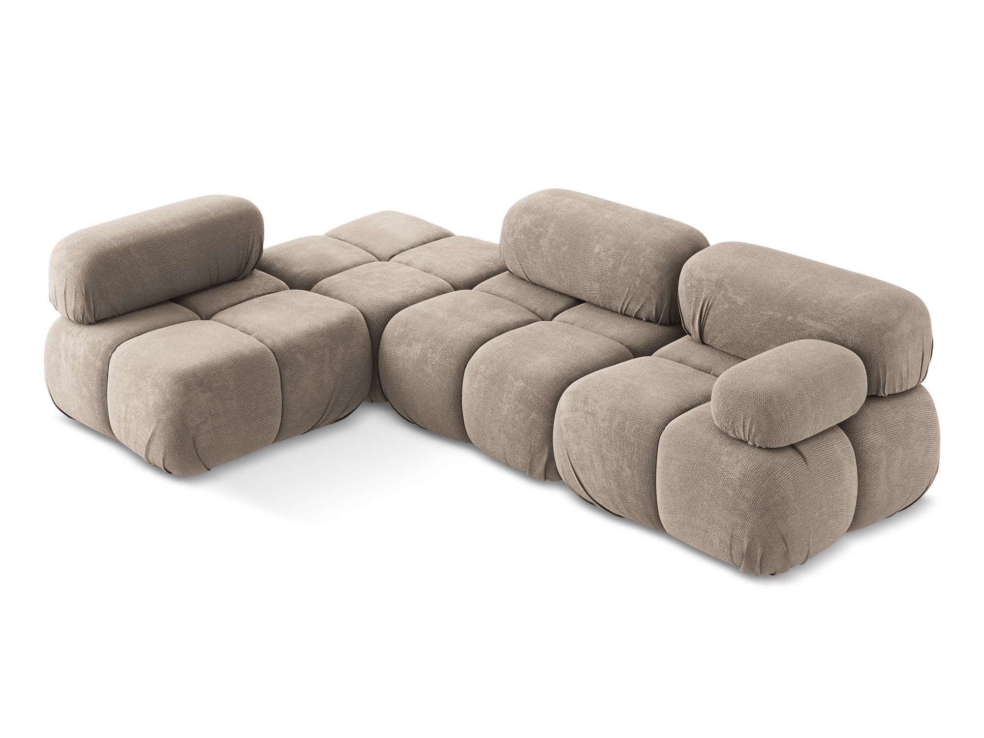 Modularer linksseitiger Ecksofa LOKUA dunkelbeige Chenille