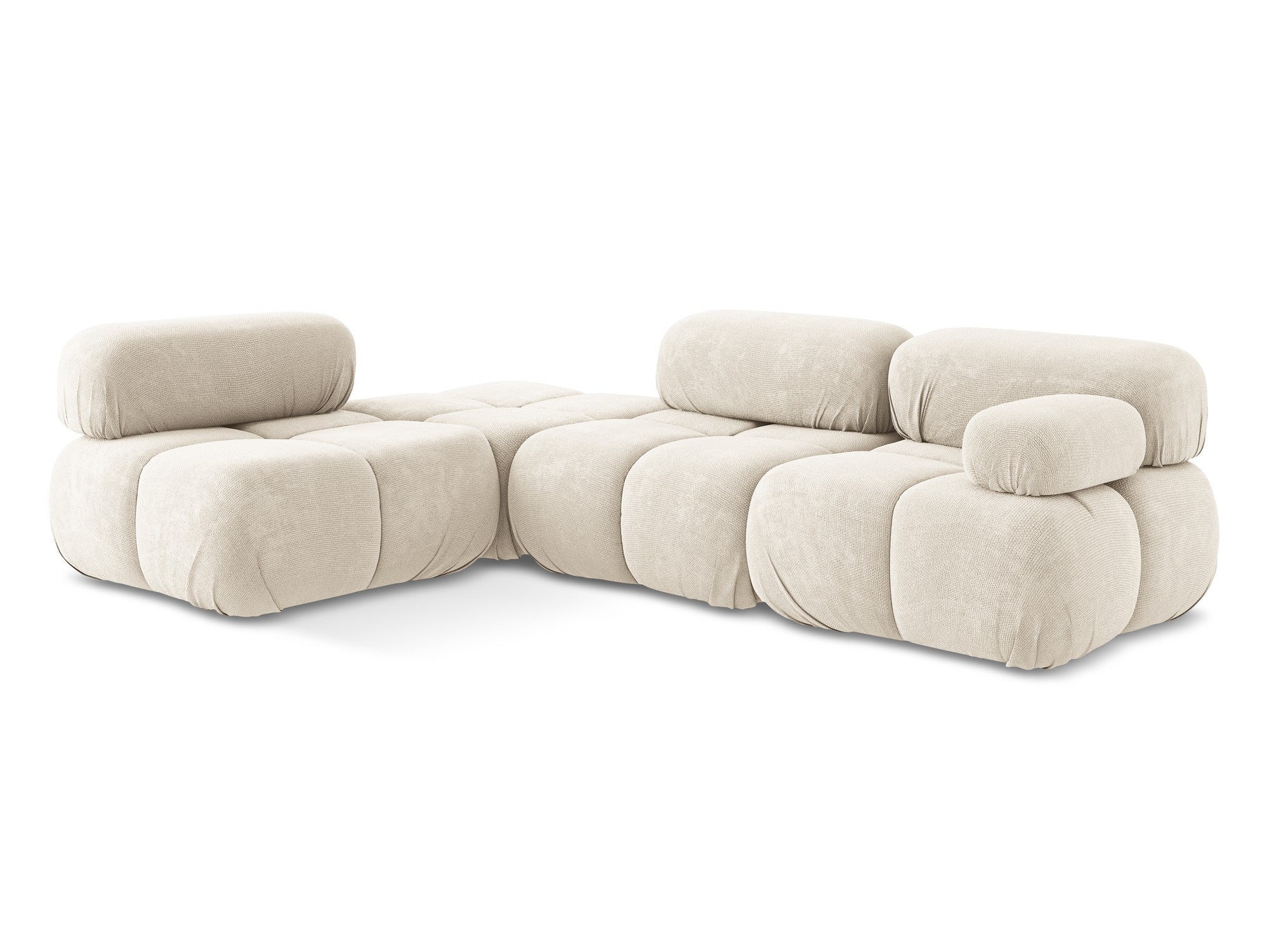 Modularer linksseitiger Ecksofa LOKUA hellbeige Chenille