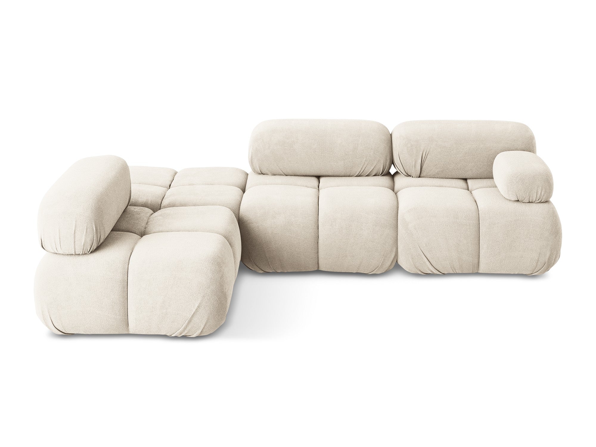Modularer linksseitiger Ecksofa LOKUA hellbeige Chenille