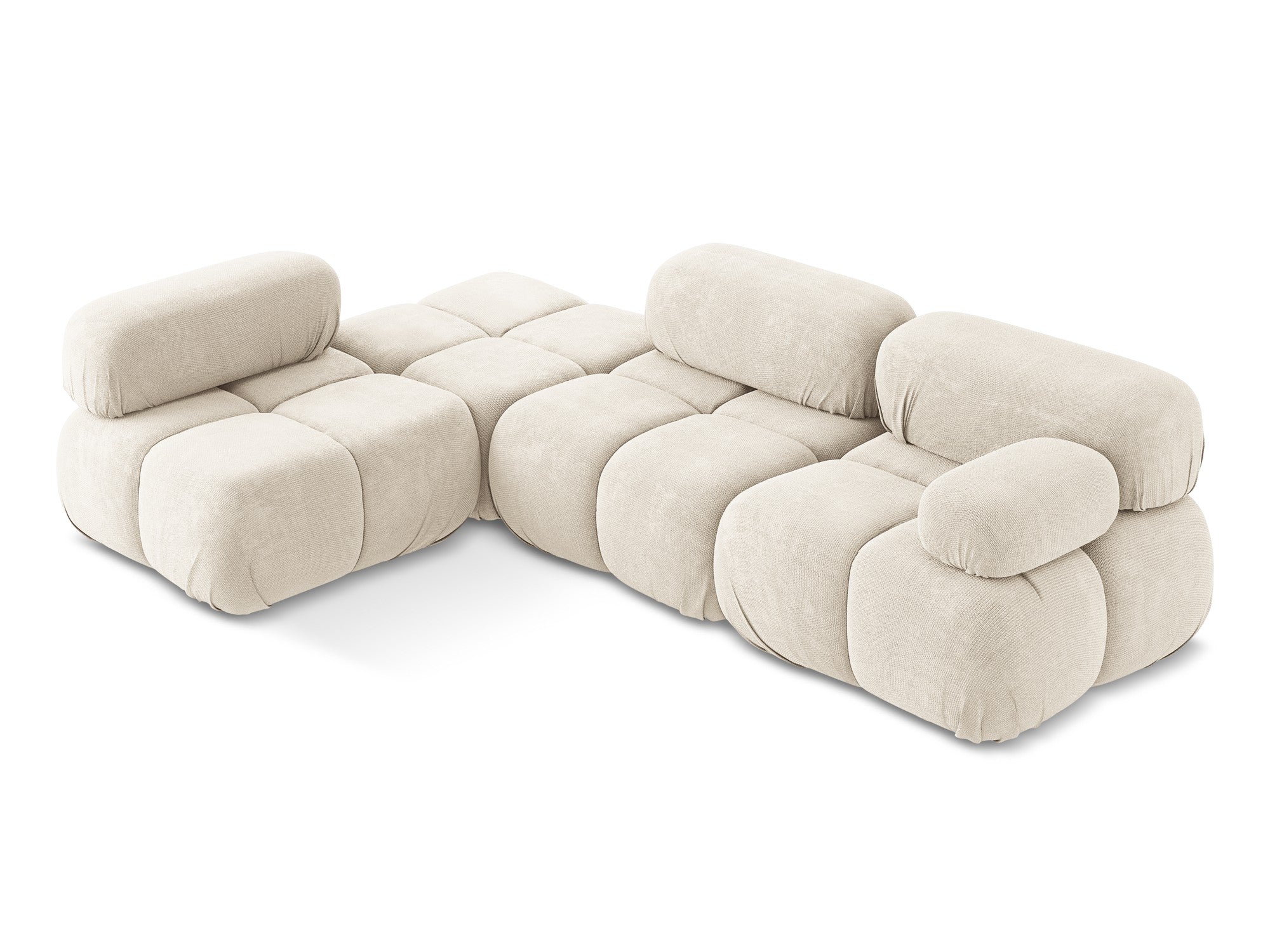 Modularer linksseitiger Ecksofa LOKUA hellbeige Chenille