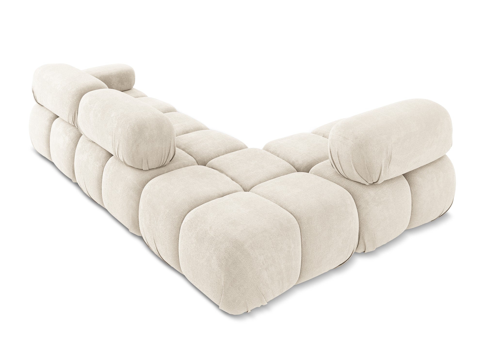 Modularer linksseitiger Ecksofa LOKUA hellbeige Chenille