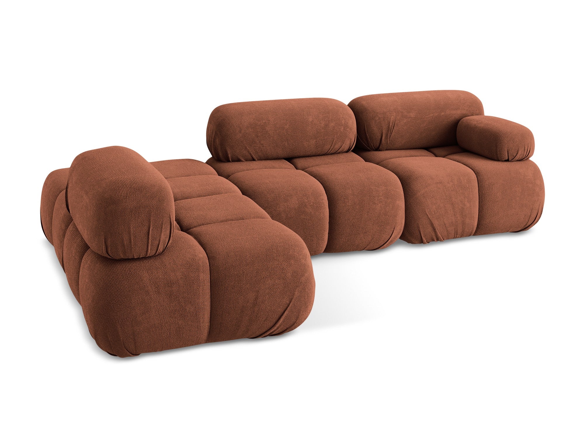 Modularer linksseitiger Ecksofa LOKUA Terrakotta Chenille