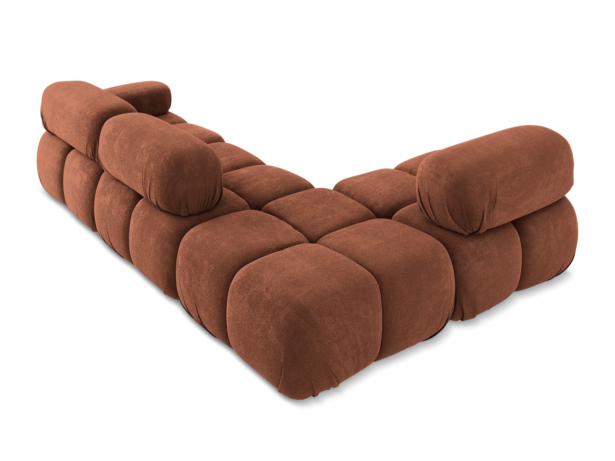 Modularer linksseitiger Ecksofa LOKUA Terrakotta Chenille