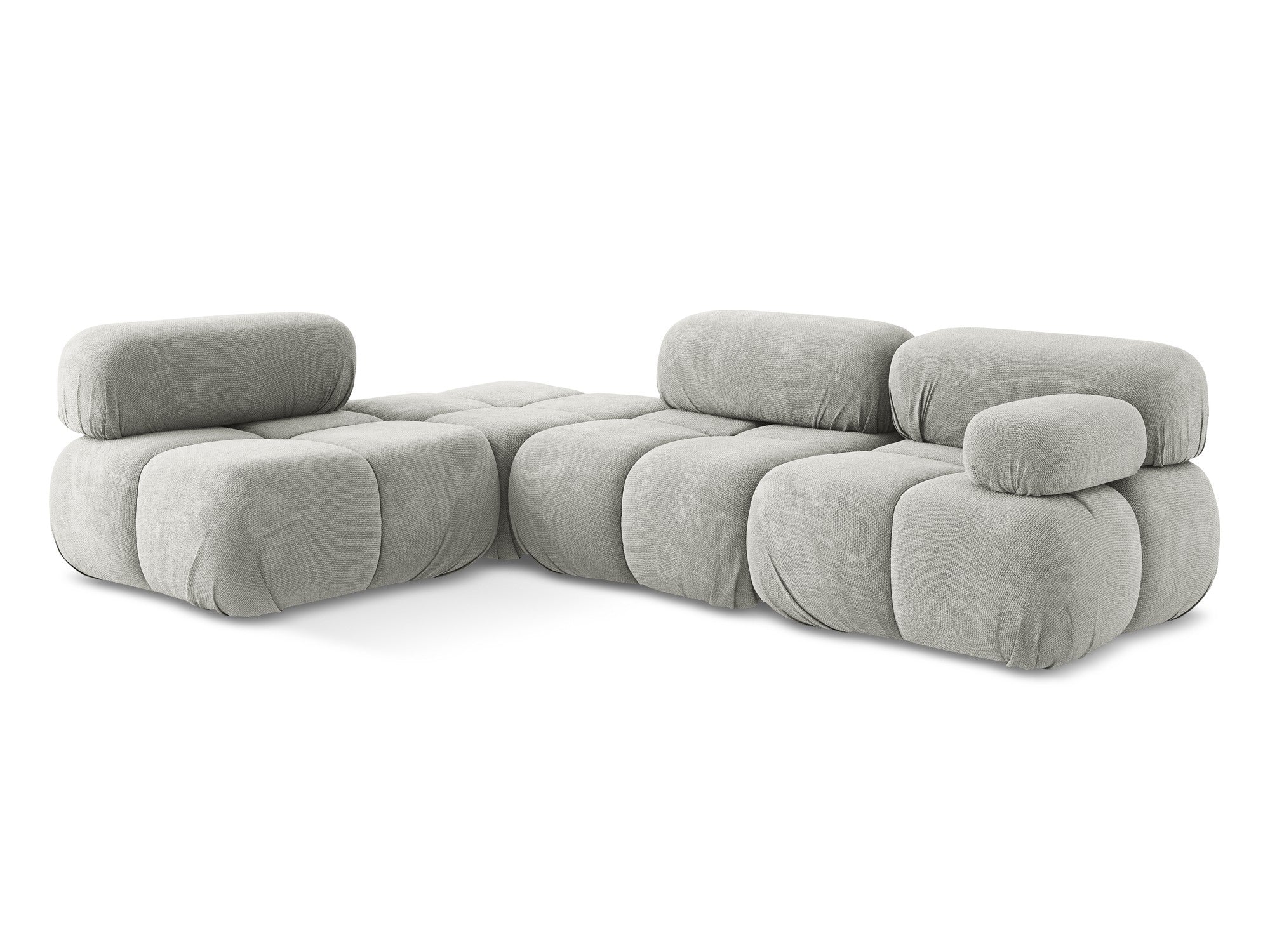 Modularer linksseitiger Ecksofa LOKUA hellgrau Chenille