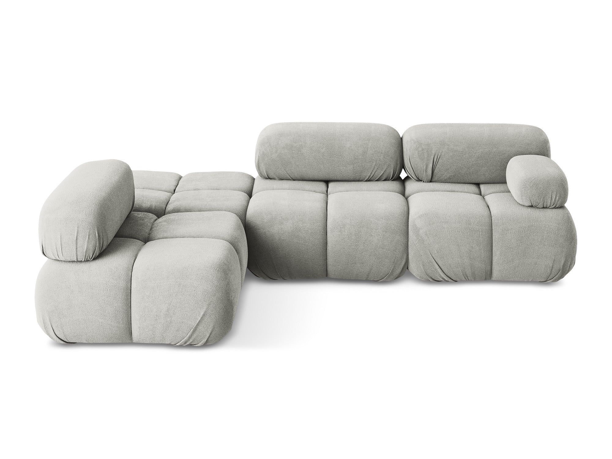 Modularer linksseitiger Ecksofa LOKUA hellgrau Chenille