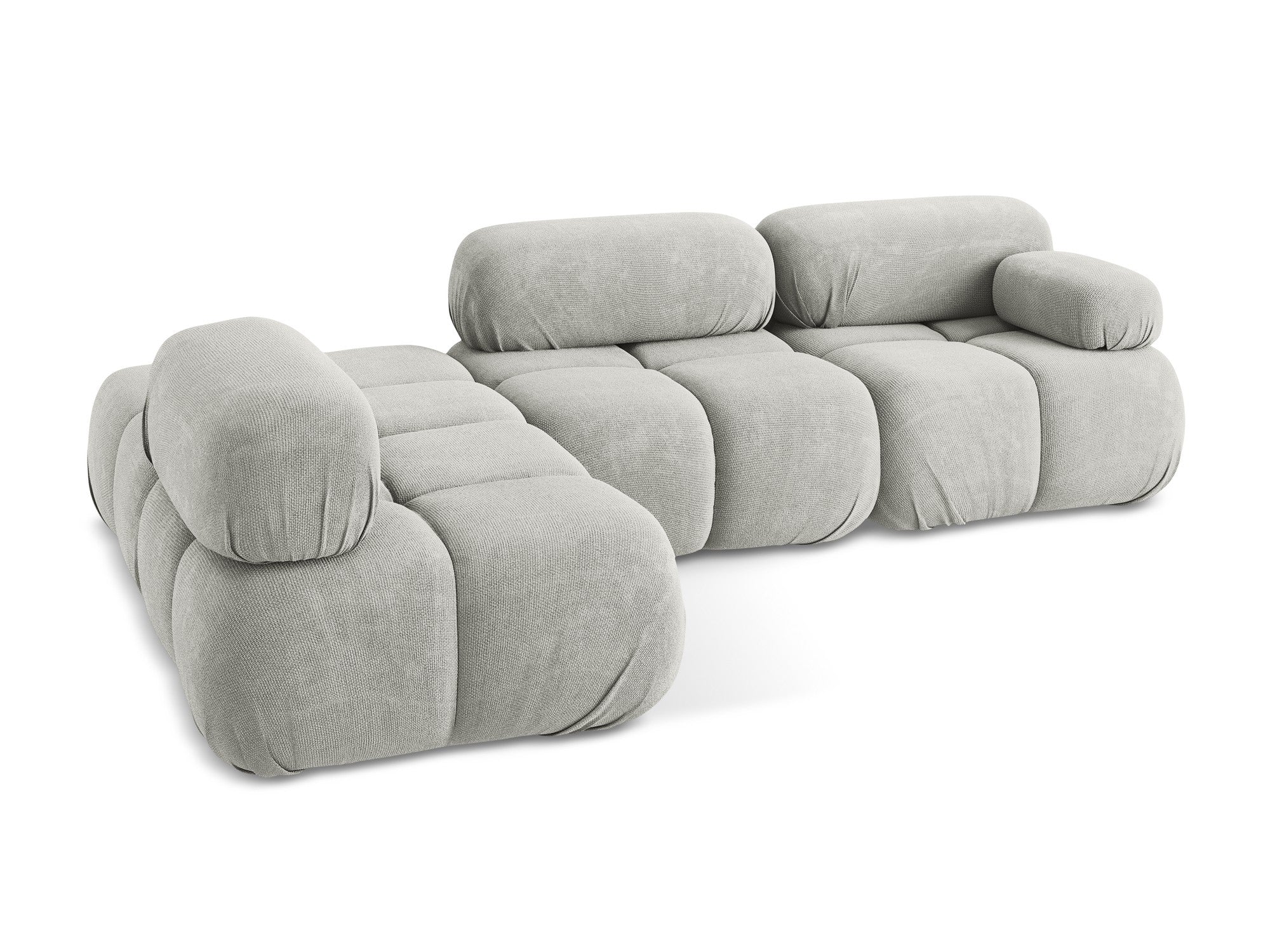 Modularer linksseitiger Ecksofa LOKUA hellgrau Chenille