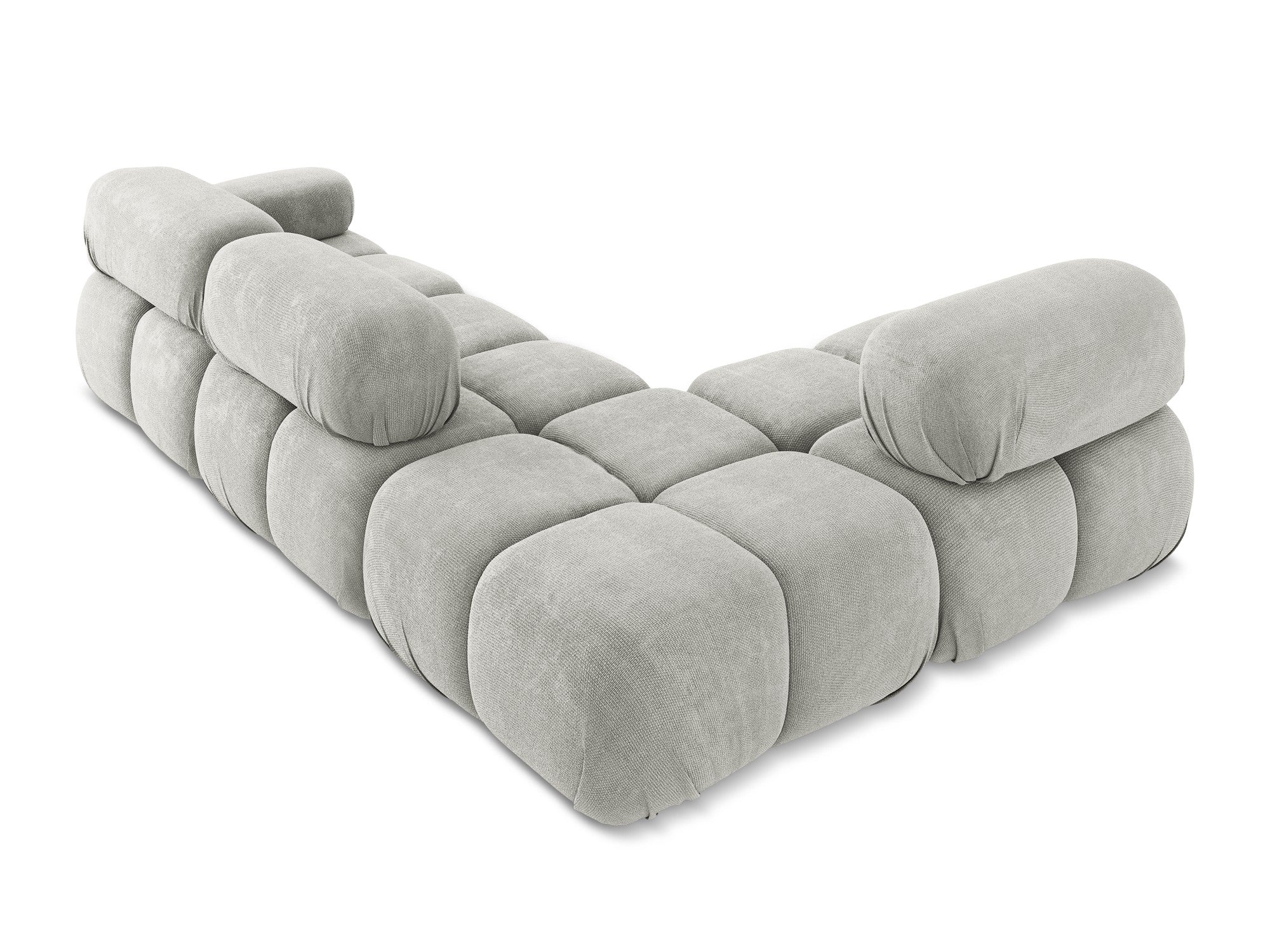 Modularer linksseitiger Ecksofa LOKUA hellgrau Chenille