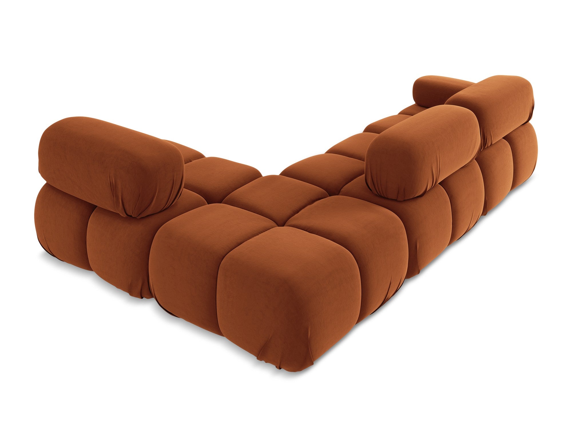 Velvet modular corner sofa right-sided LOKUA terracotta