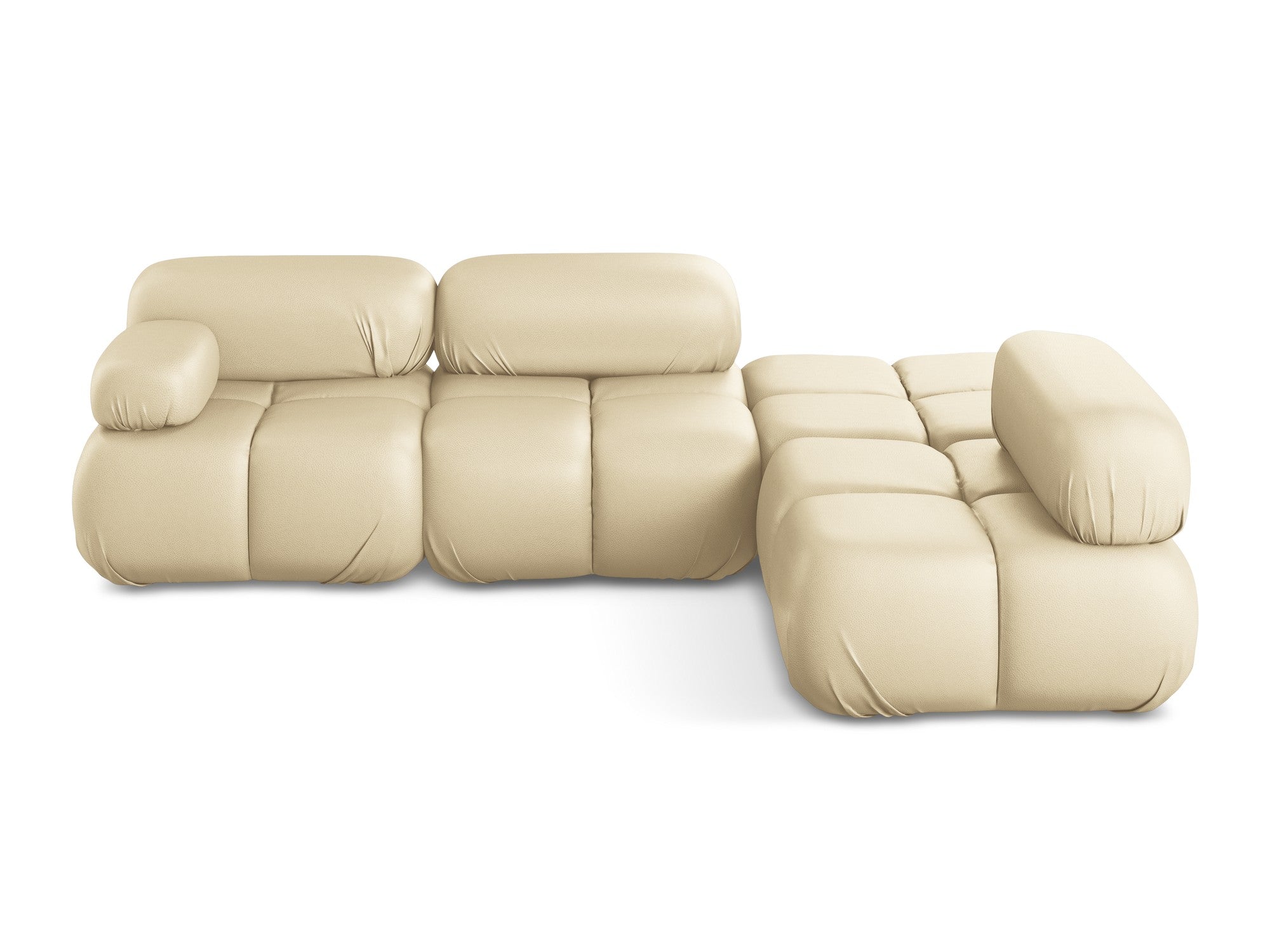 Right-facing modular corner sofa LOKUA beige eco-leather