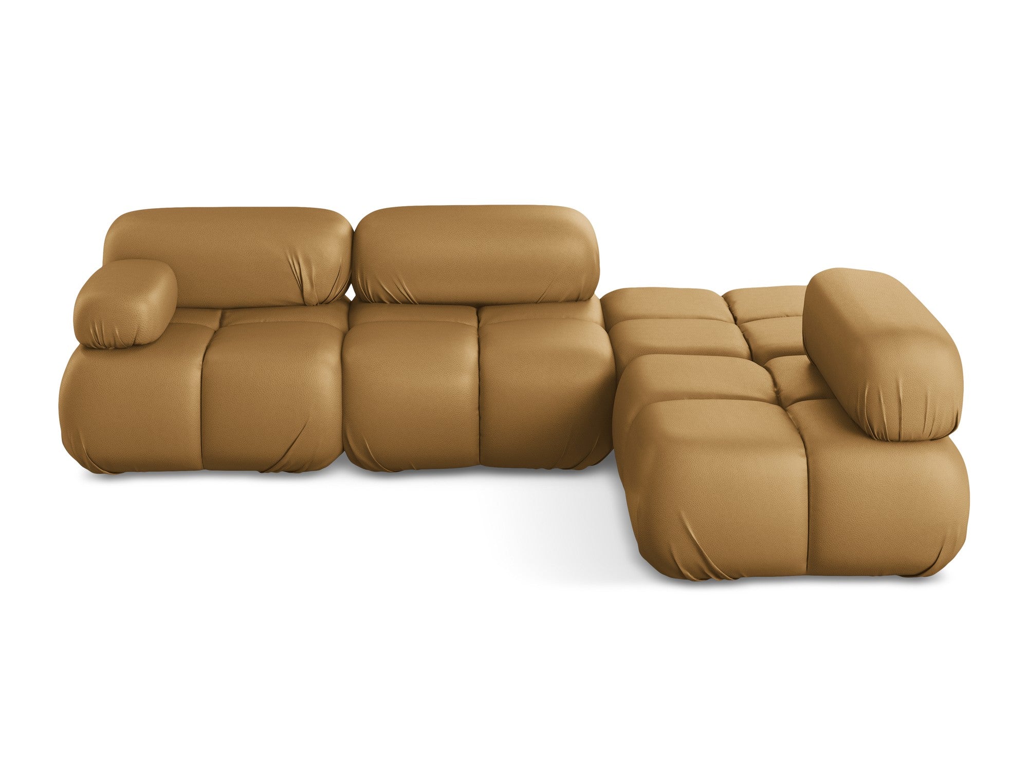 Right-facing modular corner sofa LOKUA caramel eco-leather