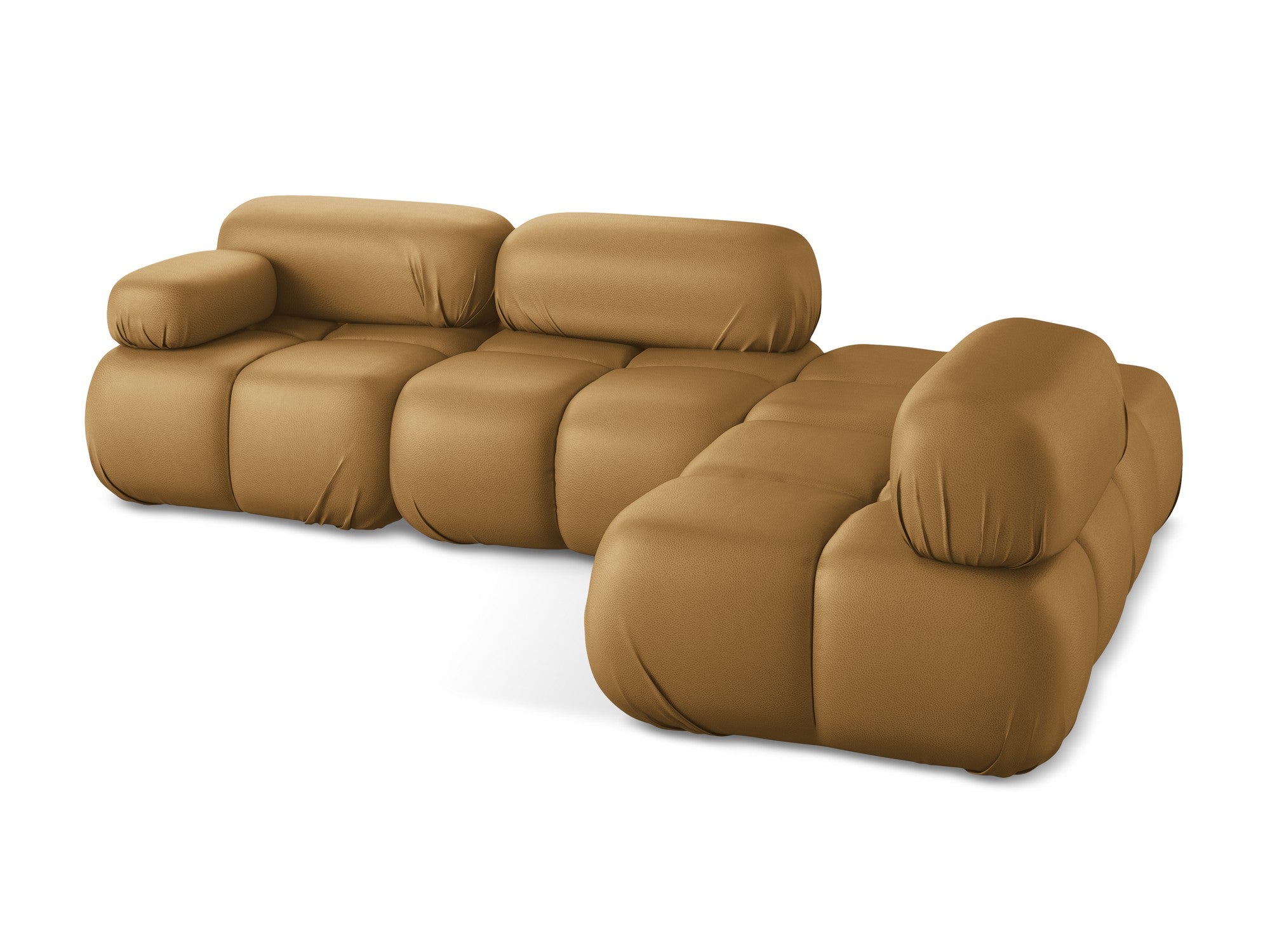 Right-facing modular corner sofa LOKUA caramel eco-leather
