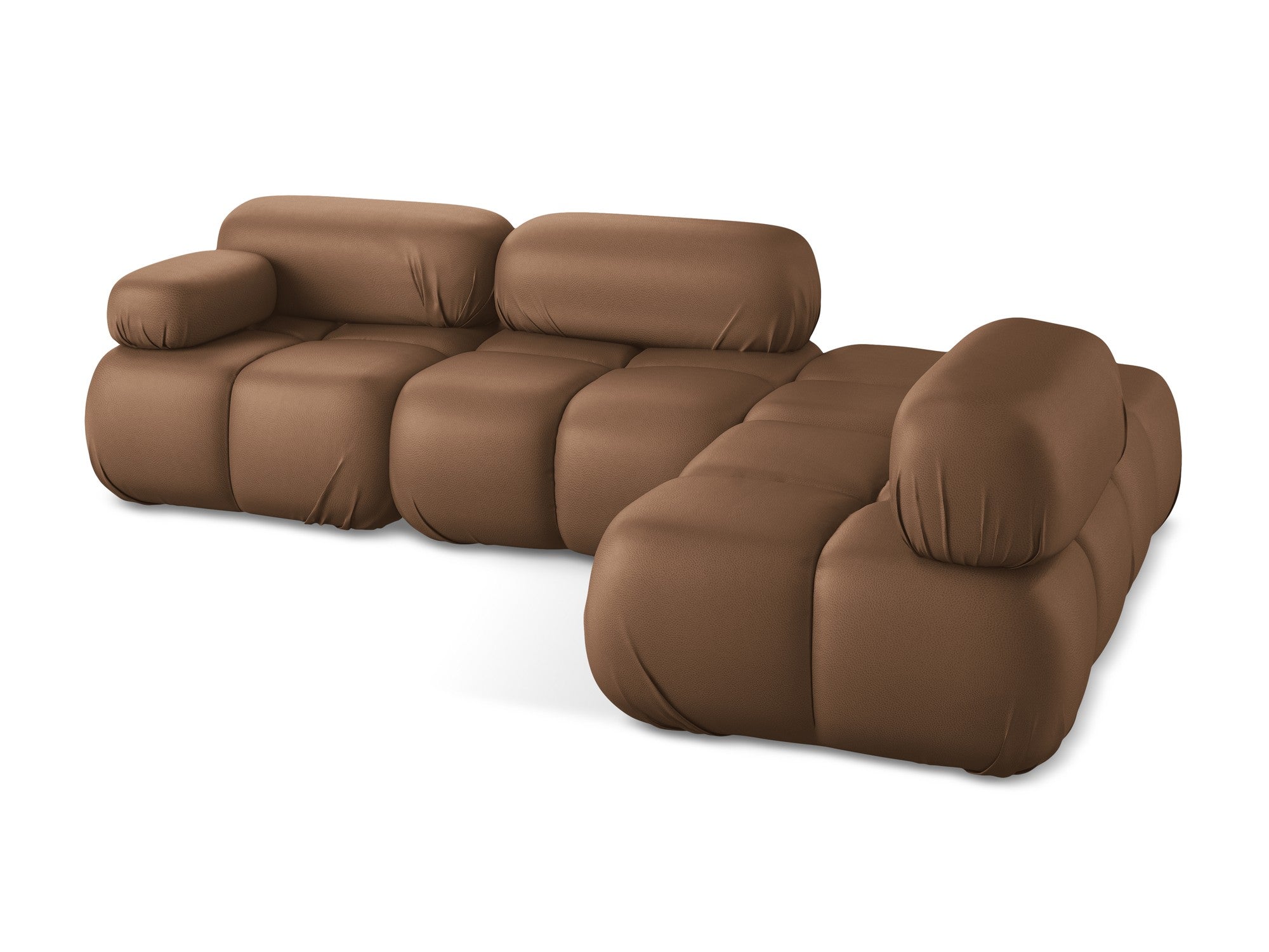 Right-sided modular corner sofa LOKUA chocolate eco-leather
