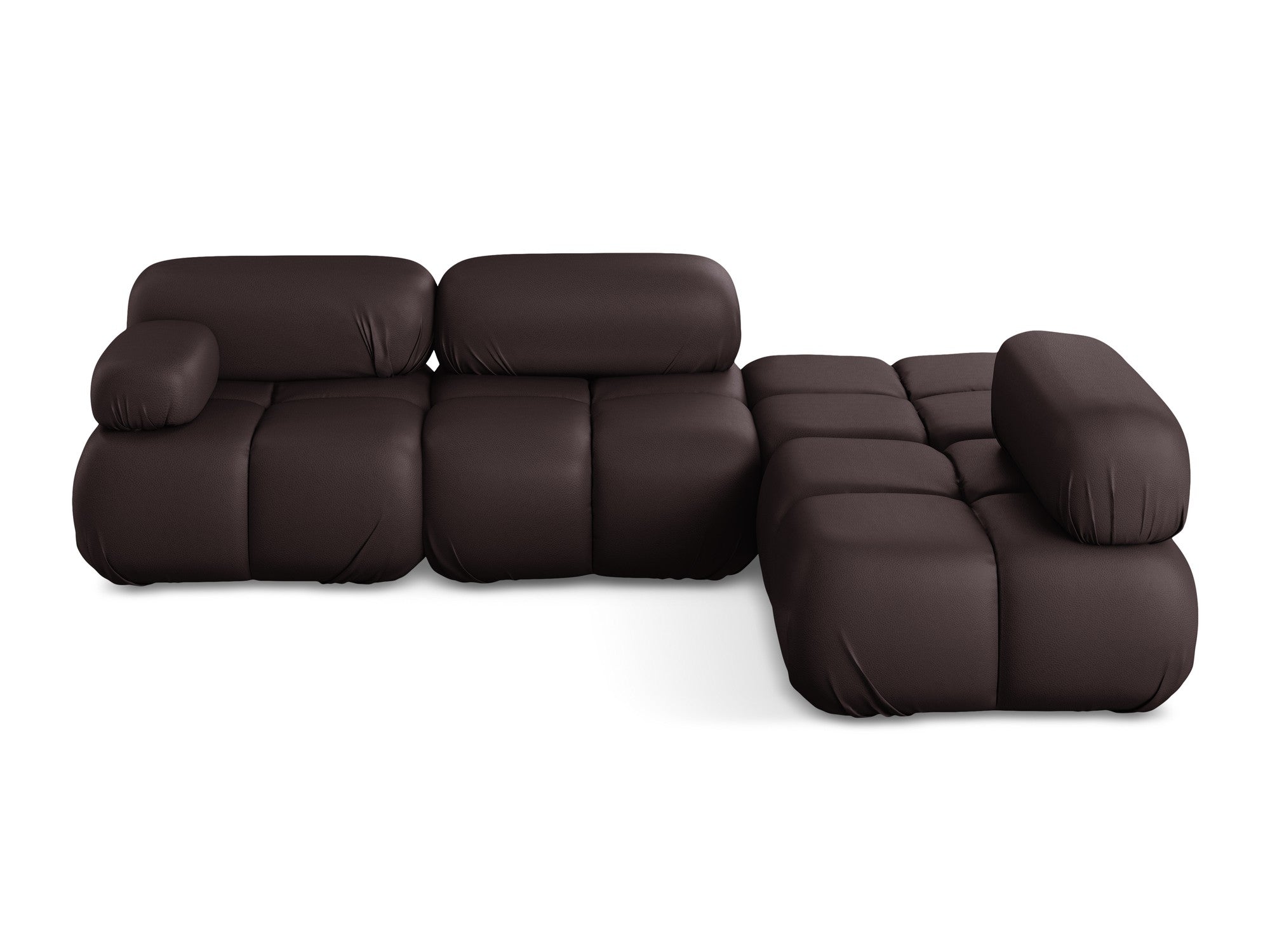 Right-sided modular corner sofa LOKUA plum eco-leather