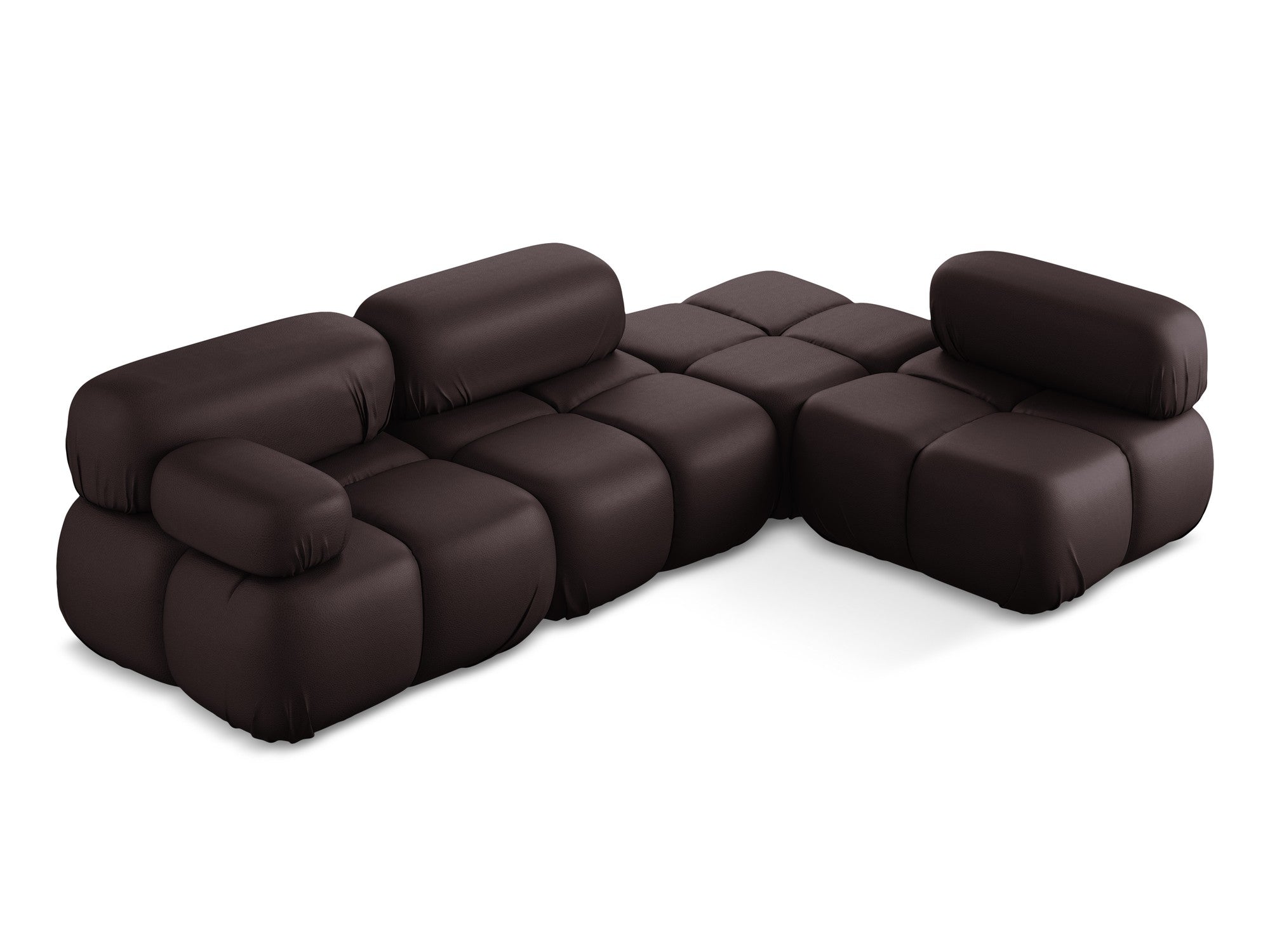 Right-sided modular corner sofa LOKUA plum eco-leather