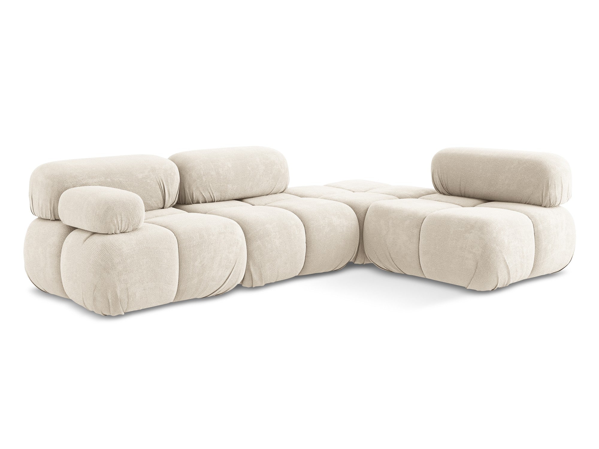 Right-facing modular corner sofa LOKUA light beige chenille
