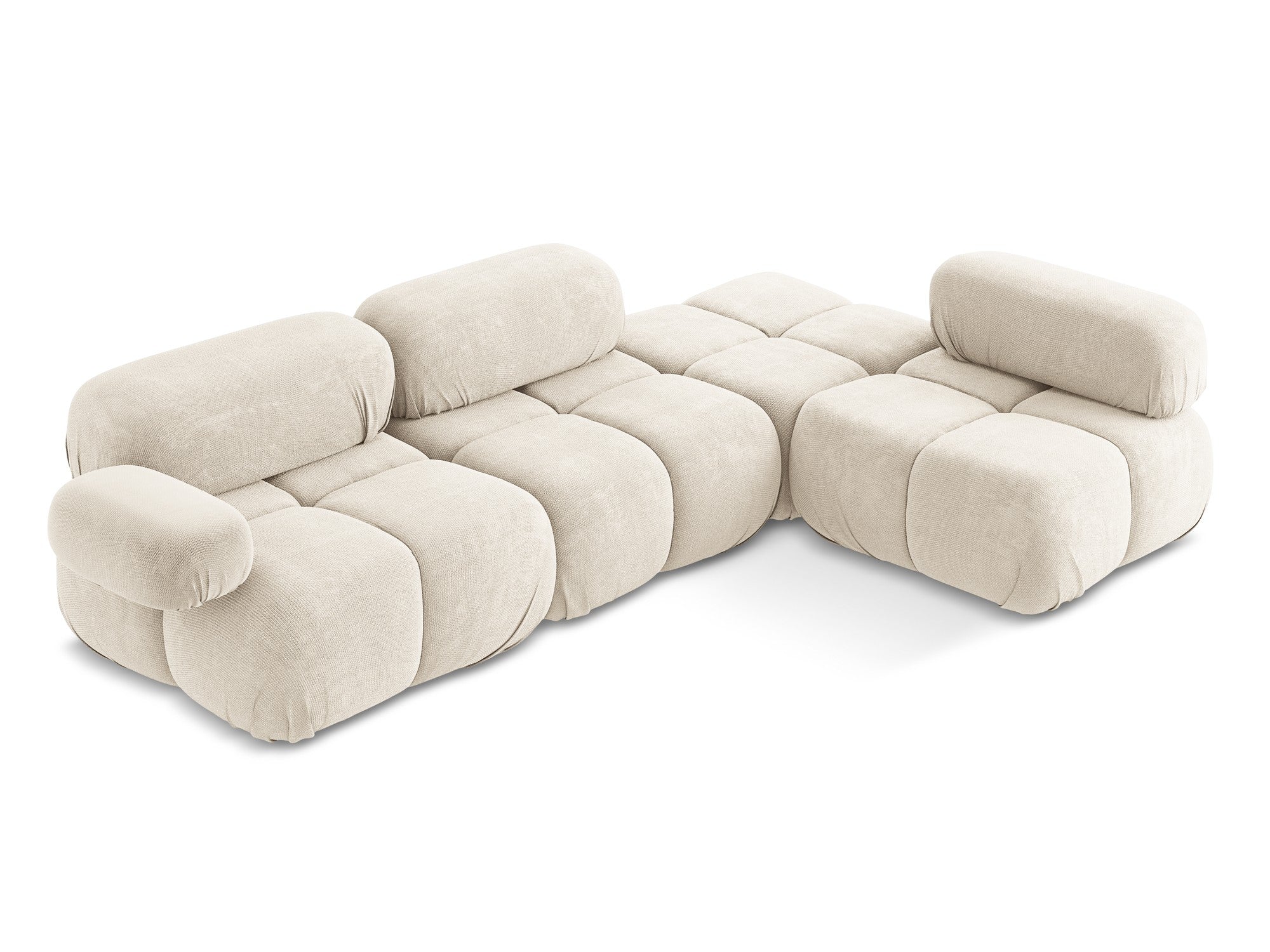 Right-facing modular corner sofa LOKUA light beige chenille