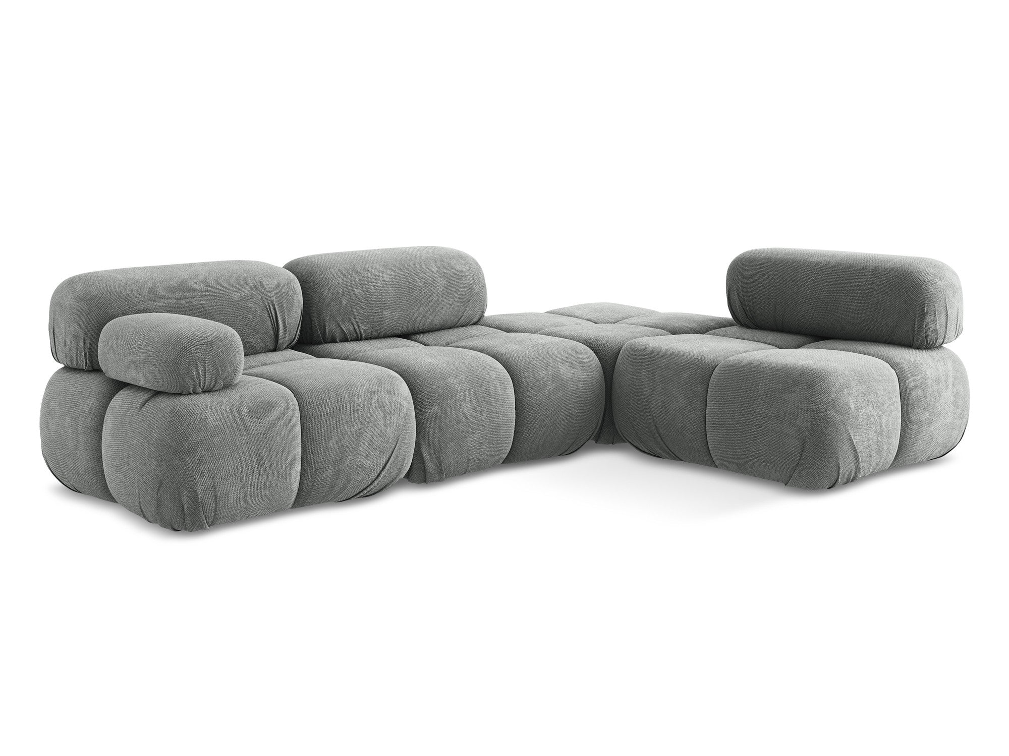 Right-facing modular corner sofa LOKUA gray chenille