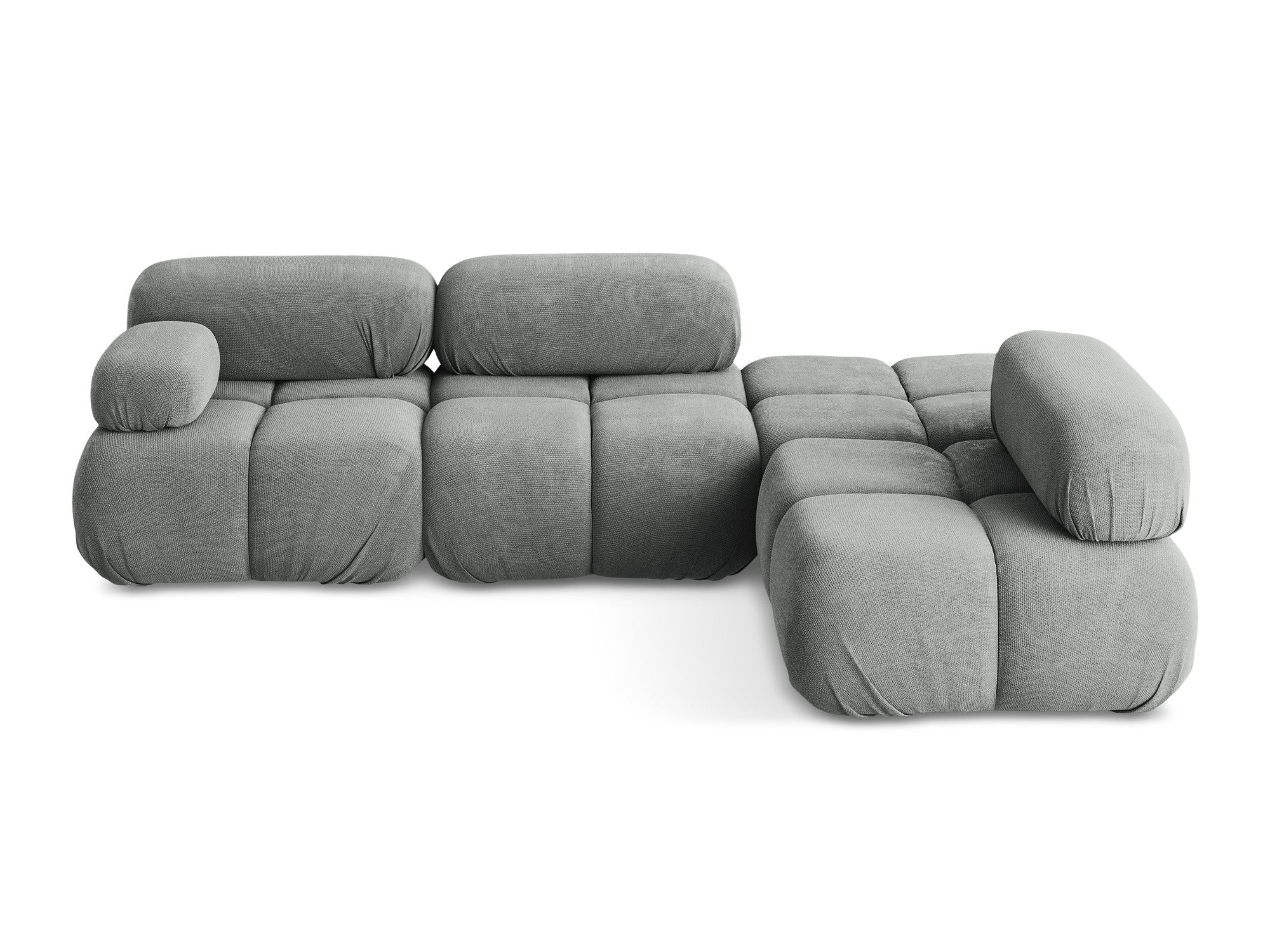 Right-facing modular corner sofa LOKUA gray chenille