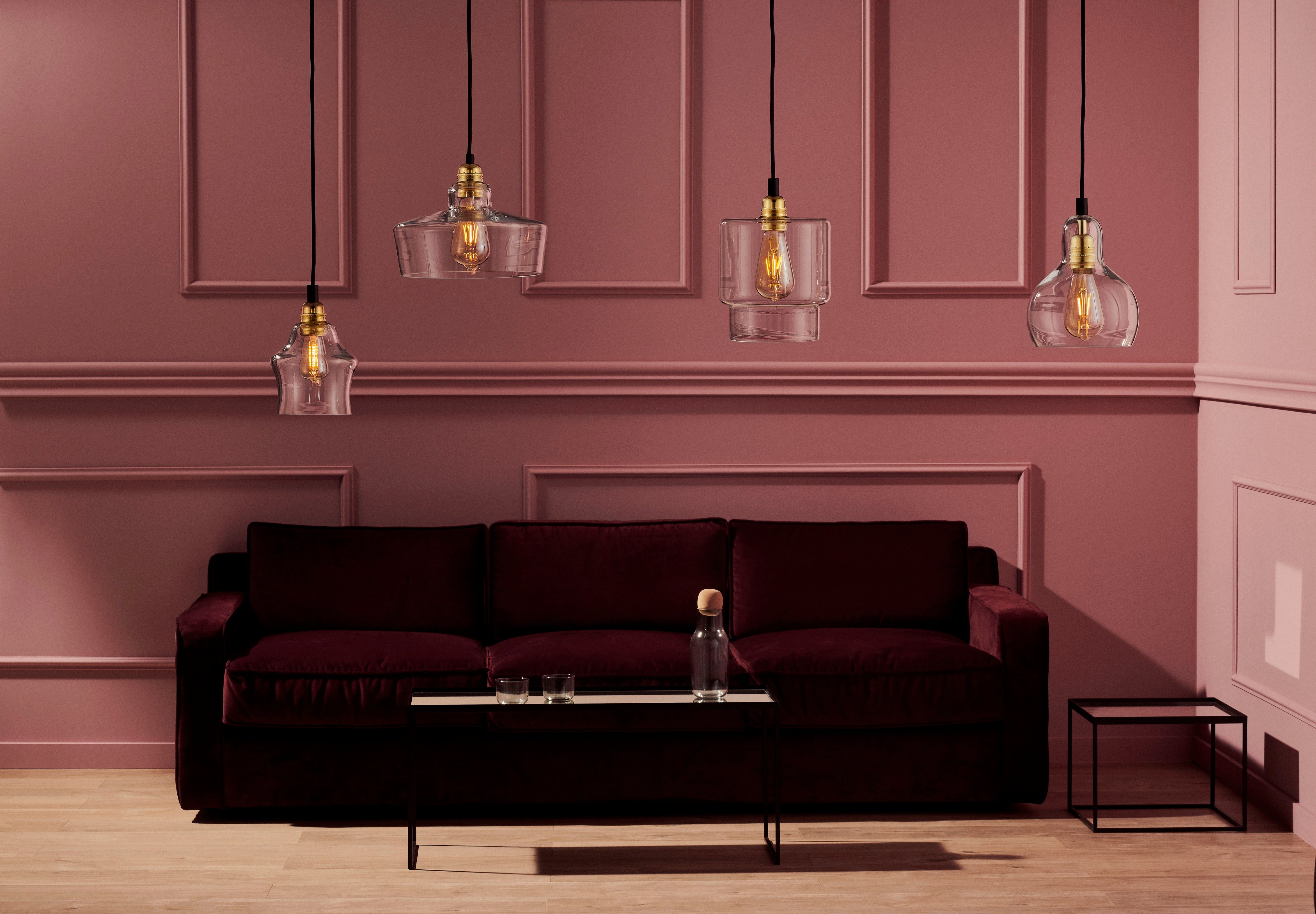 LONGIS IV transparent pendant lamp with gold