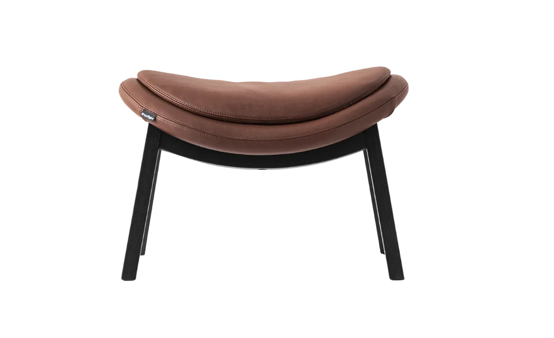 Polsterhocker LAZY mit schwarzem Holzgestell