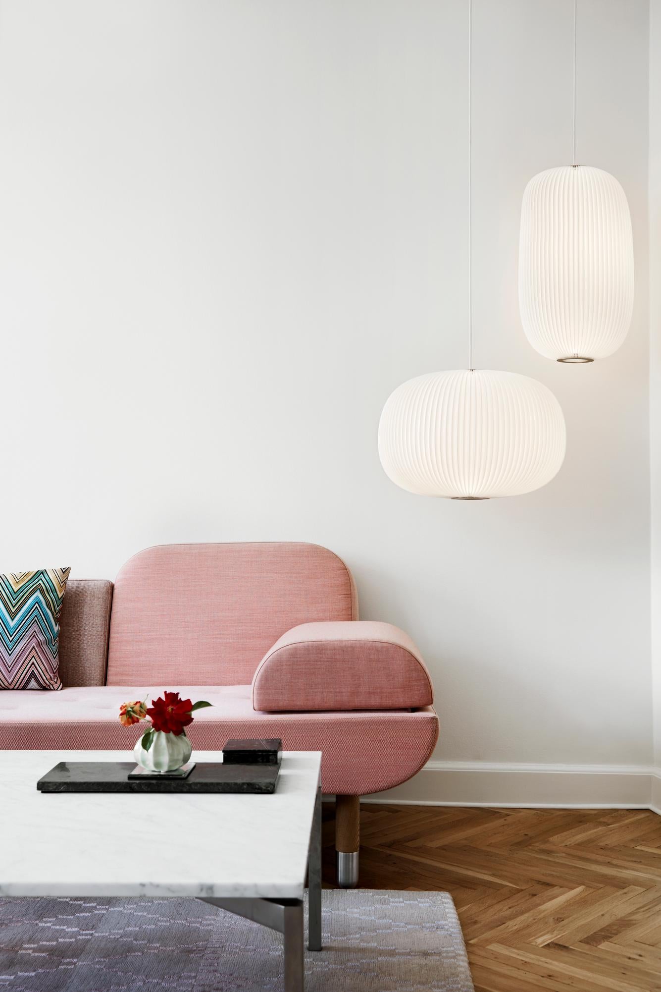 Pendelleuchte MODELL 132 LAMELLA 1 weiß mit silberner Veredelung