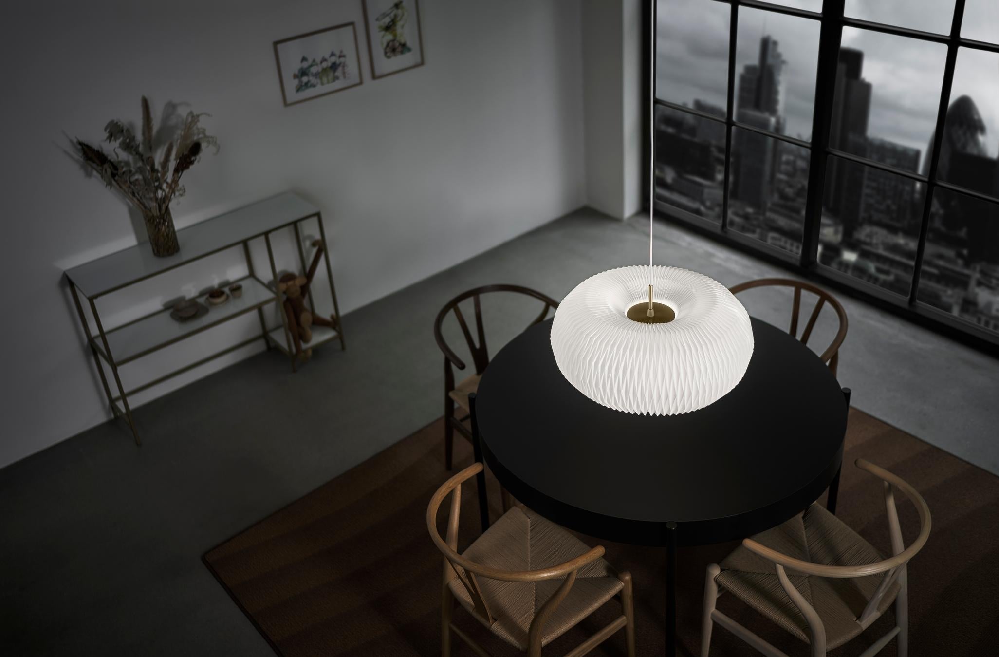 Pendelleuchte MODELL 195 DONUT weiß mit Gold