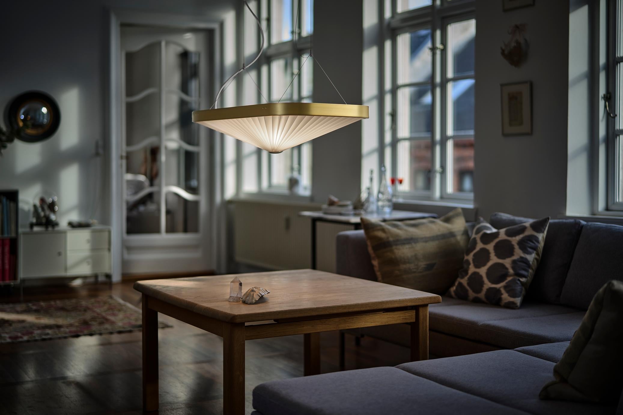 Pendelleuchte MODELL 197 CELINE weiß mit Gold