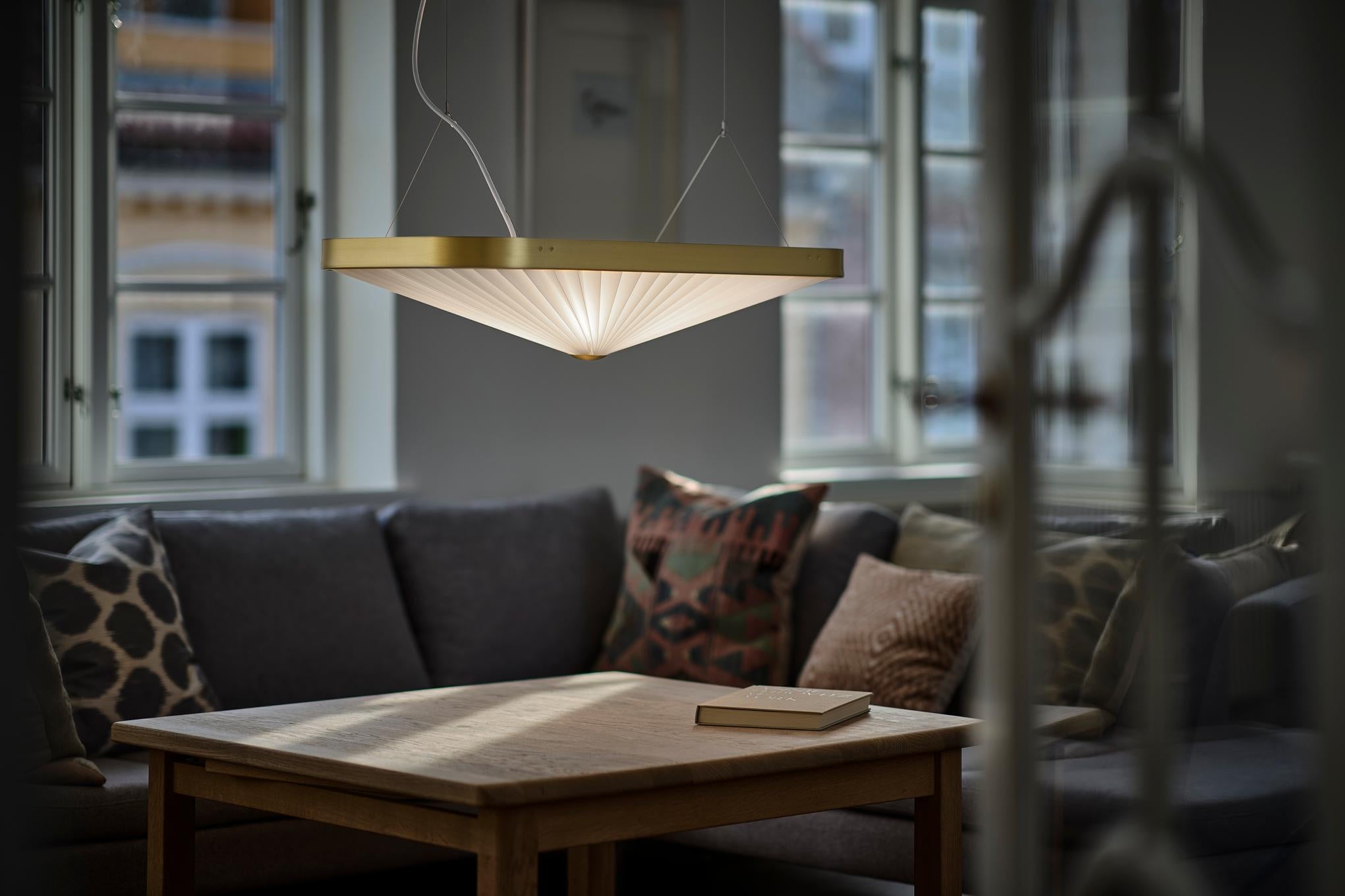 Pendelleuchte MODELL 197 CELINE weiß mit Gold