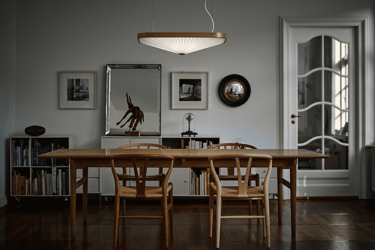 Pendelleuchte MODELL 197 CELINE weiß mit Gold