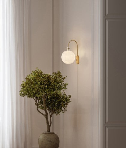 Wall lamp MODEL 201 white with brass base