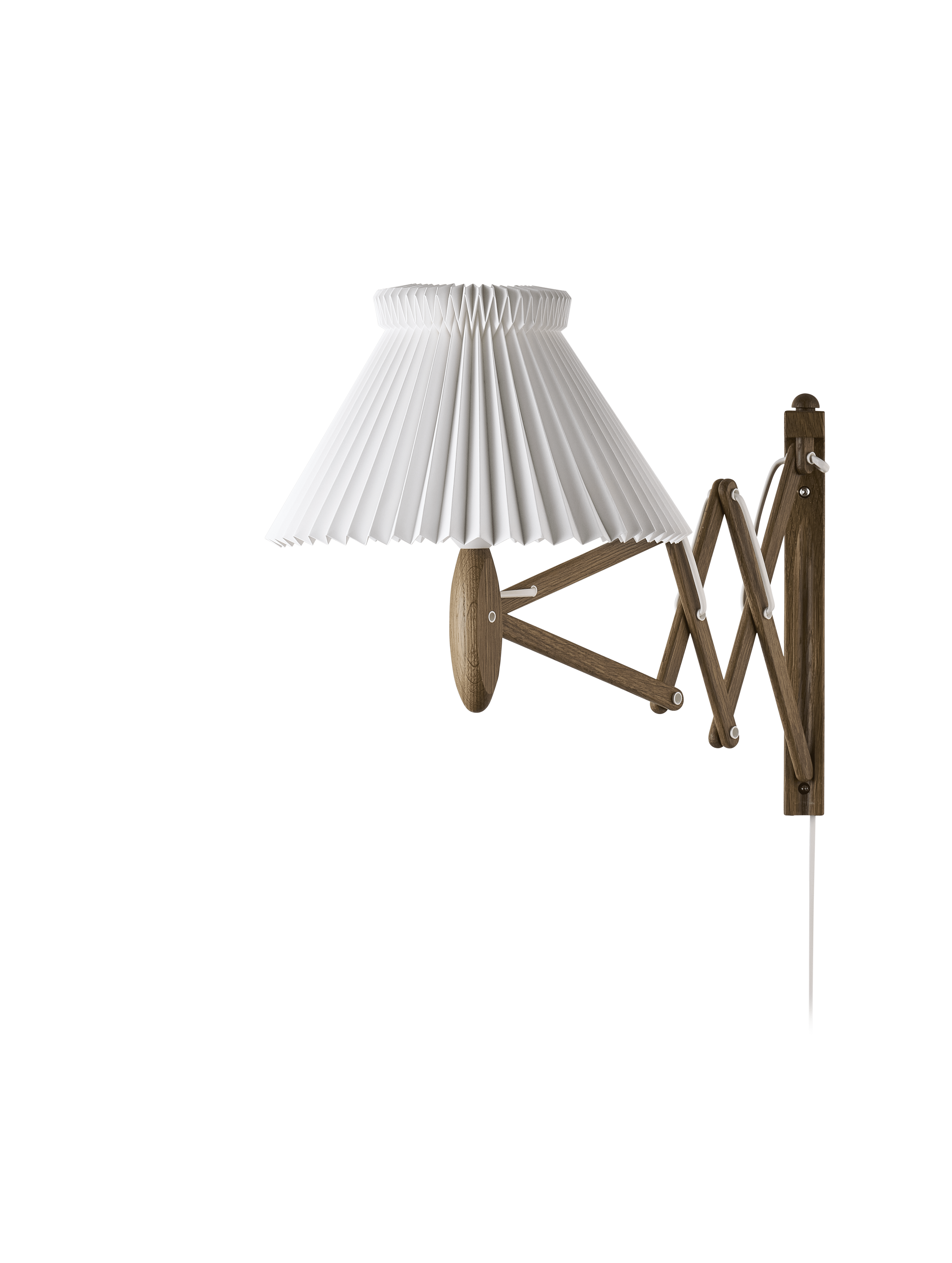 Wandleuchte MODELL 224 1/17 SAX weiß mit dunklem Eichenfuß
