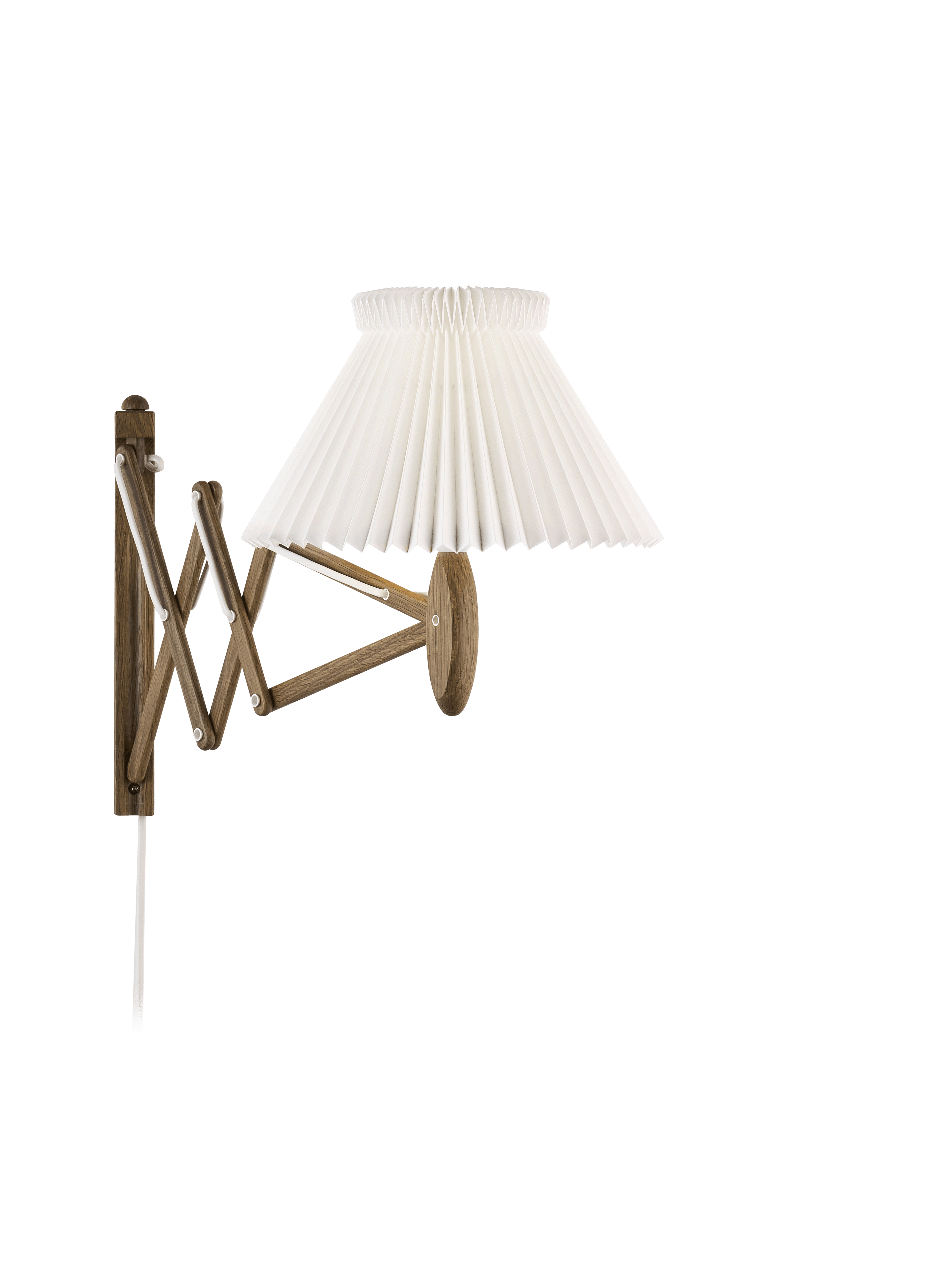 Wandleuchte MODELL 224 1/17 SAX weiß mit dunklem Eichenfuß