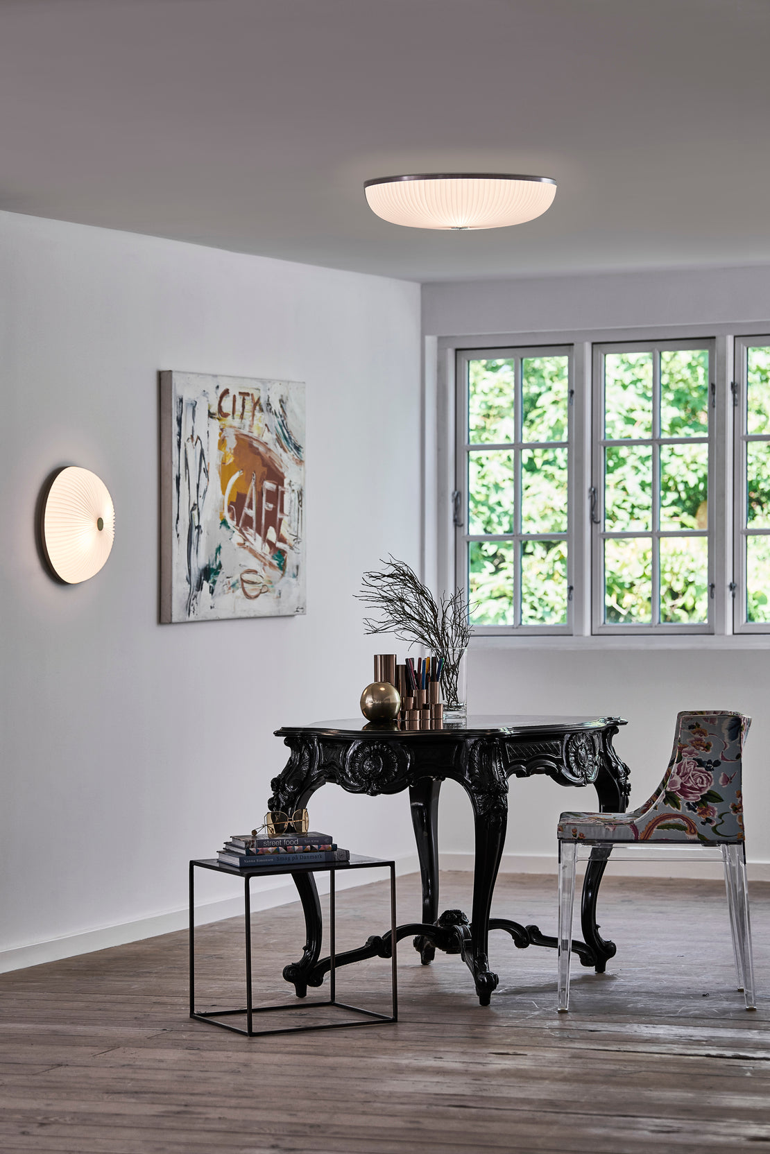 Wall lamp MODEL 235 LAMELLA white with silver