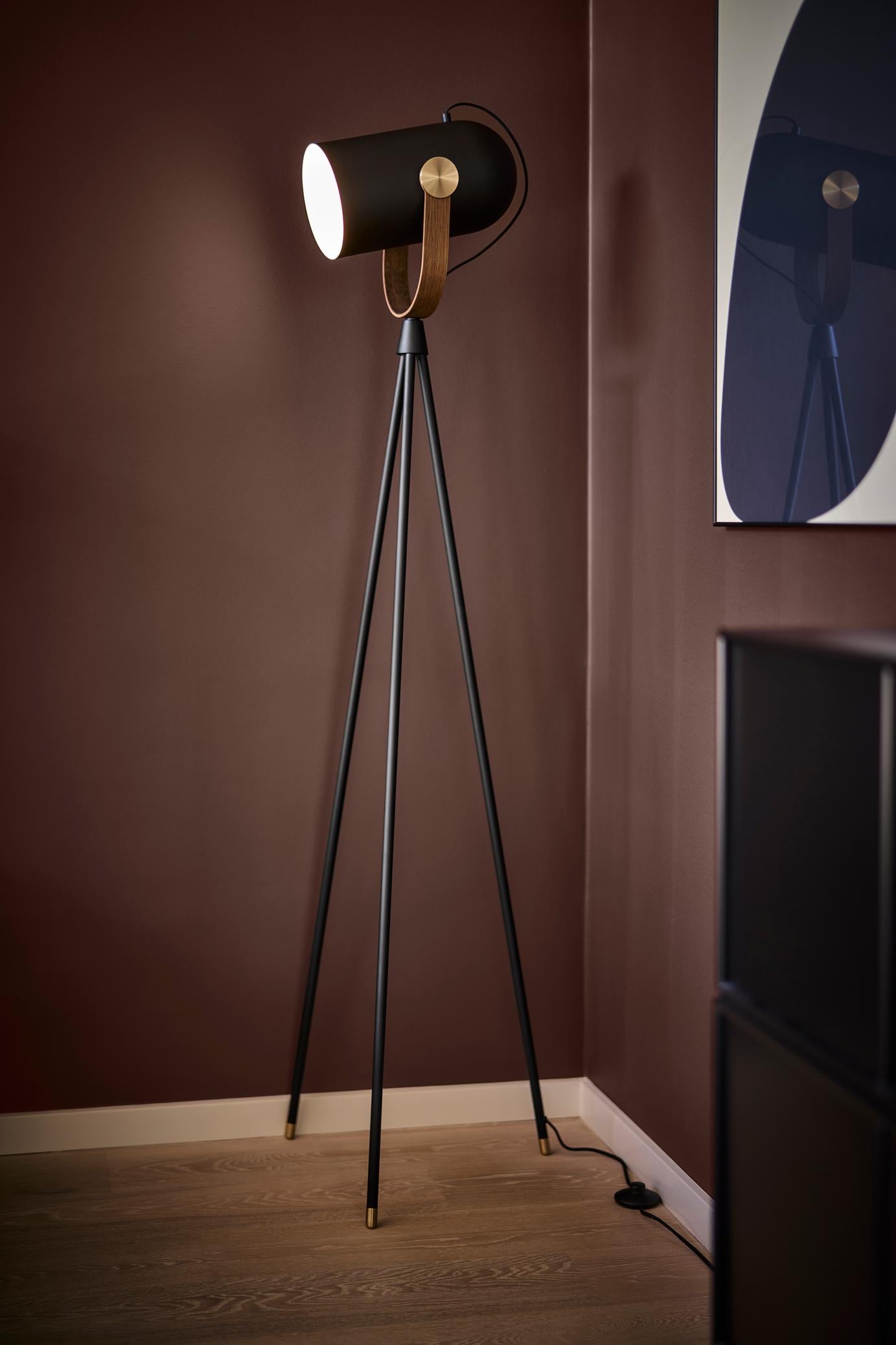 Floor lamp MODEL 362 CARRONADE II black with gold