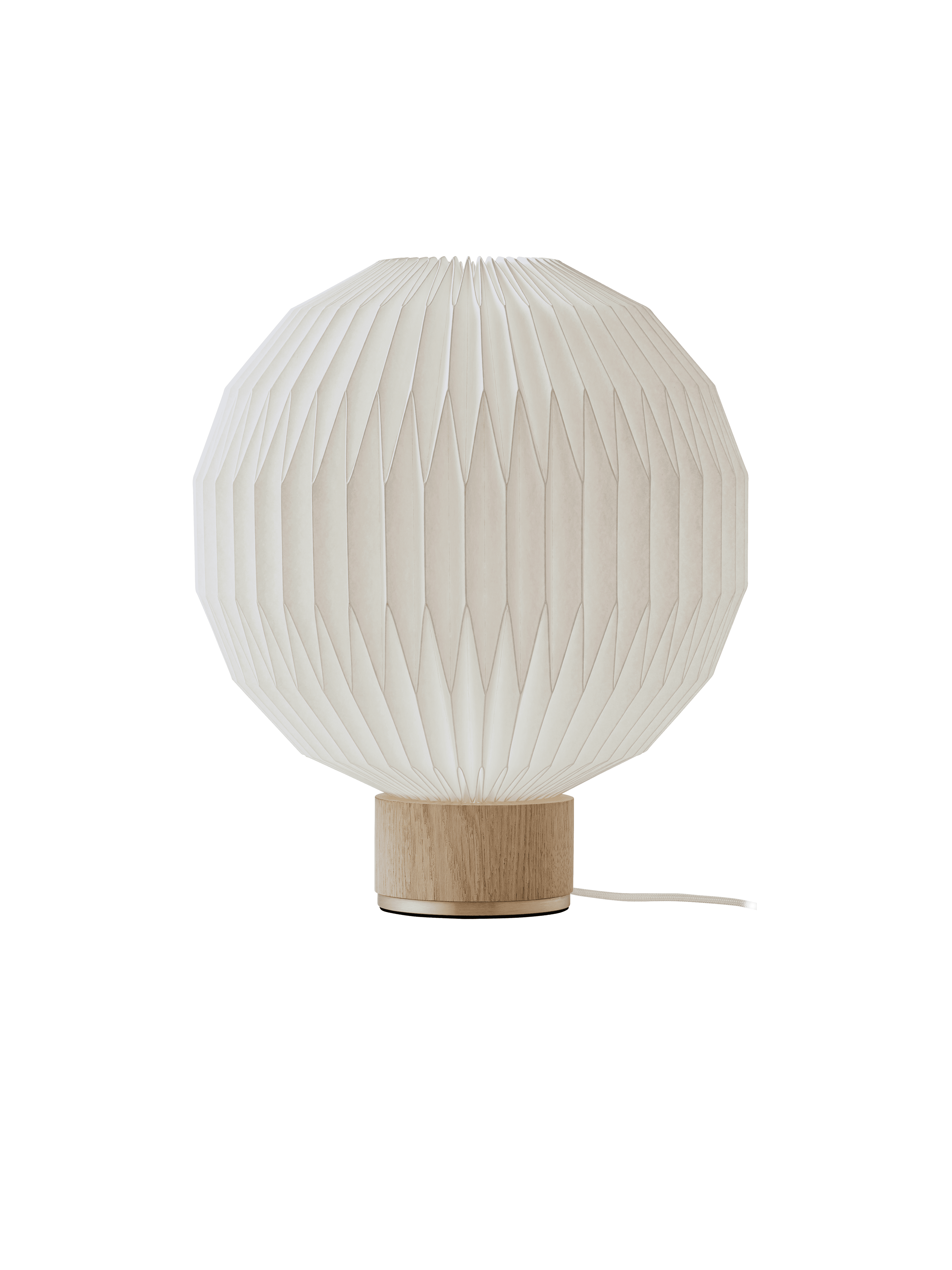 Table lamp MODEL 375 white with a light oak base