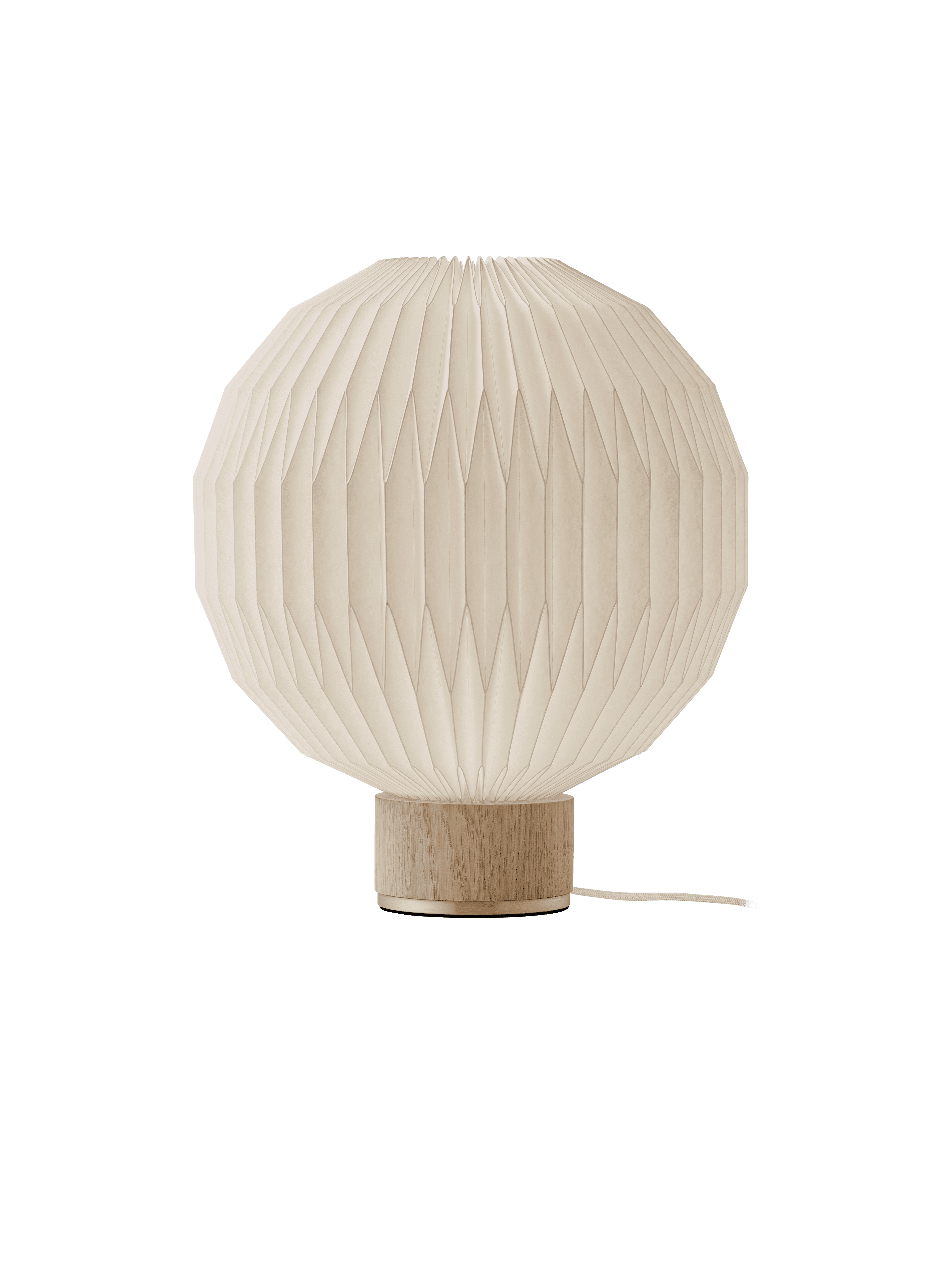 Table lamp MODEL 375 white with a light oak base