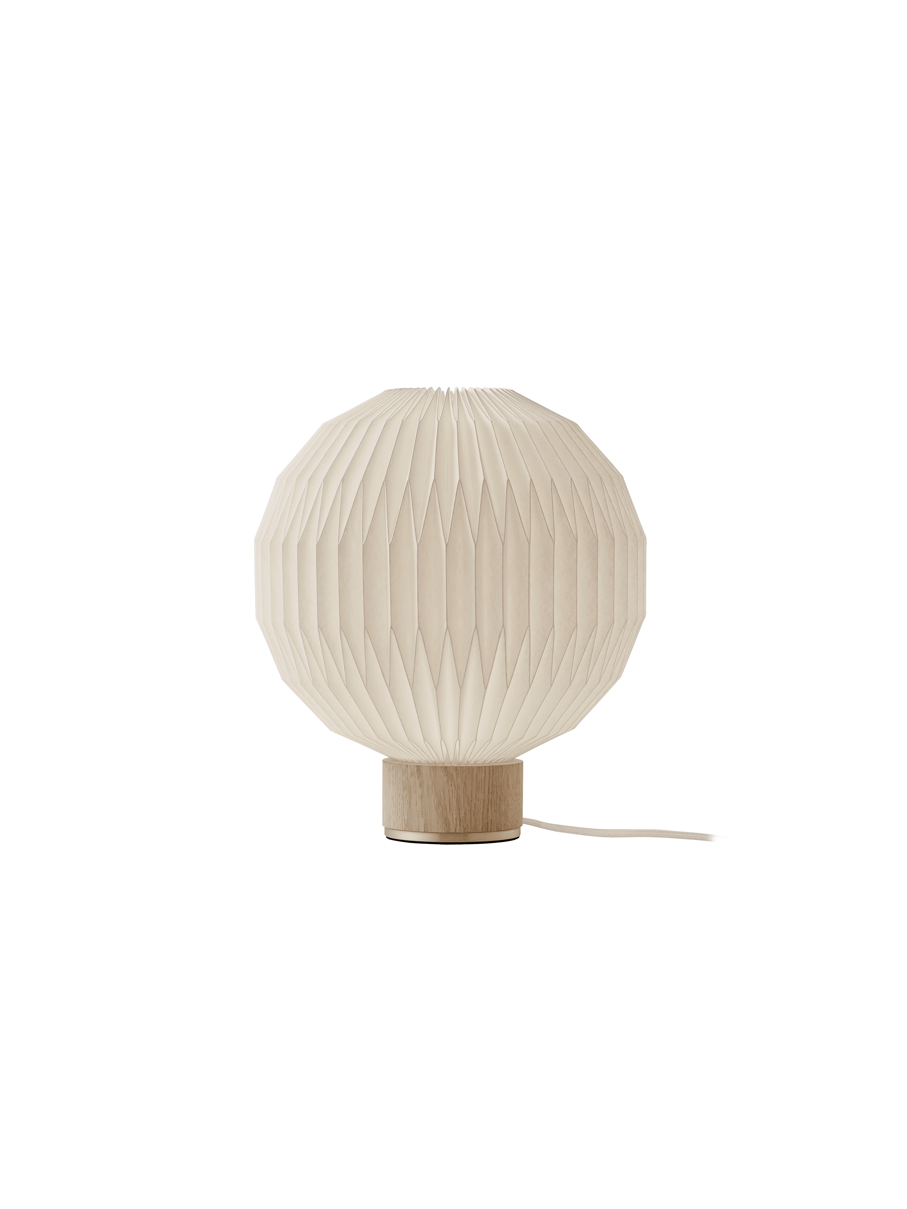 Table lamp MODEL 375 white with a light oak base