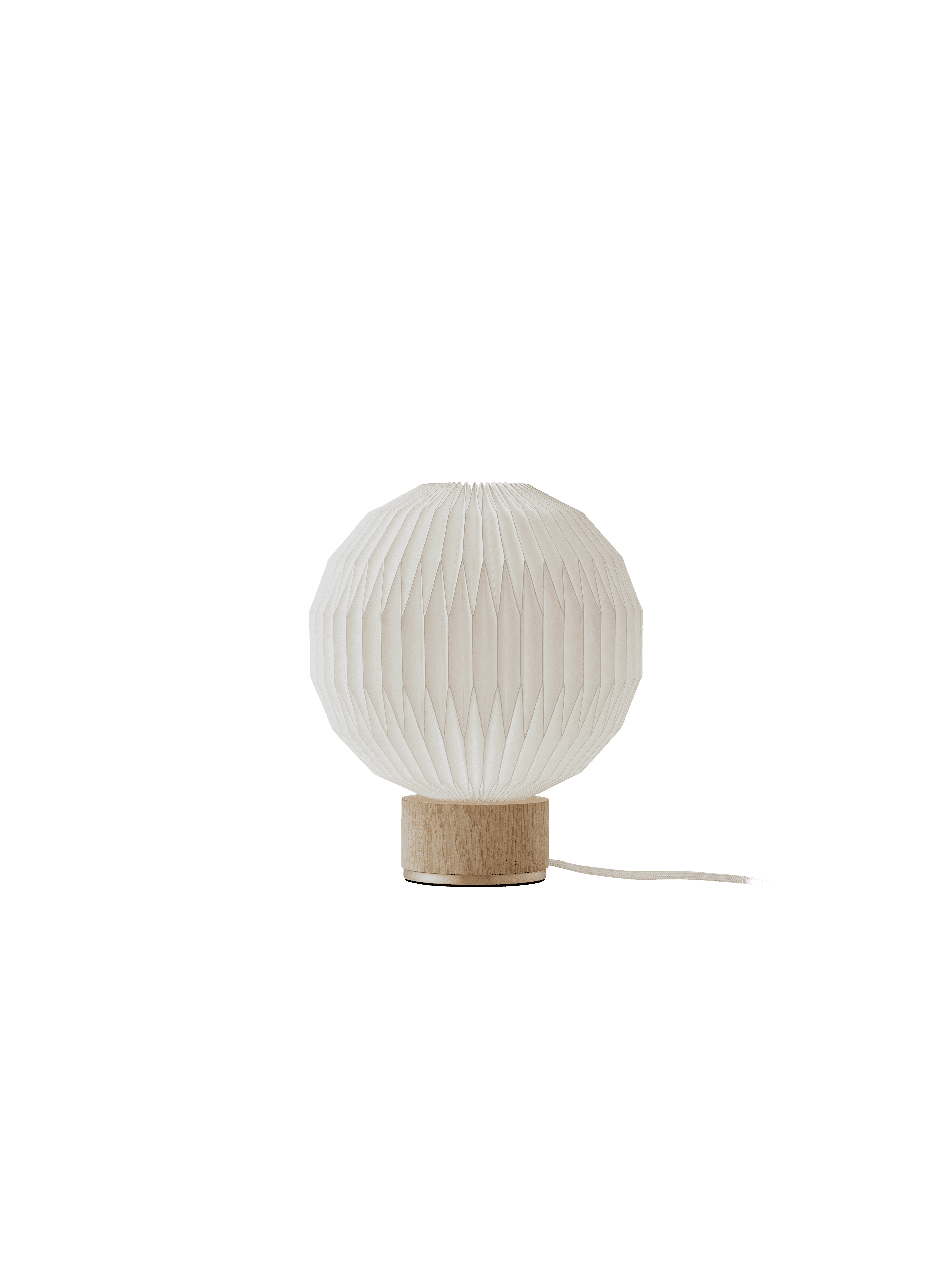 Table lamp MODEL 375 white with a light oak base