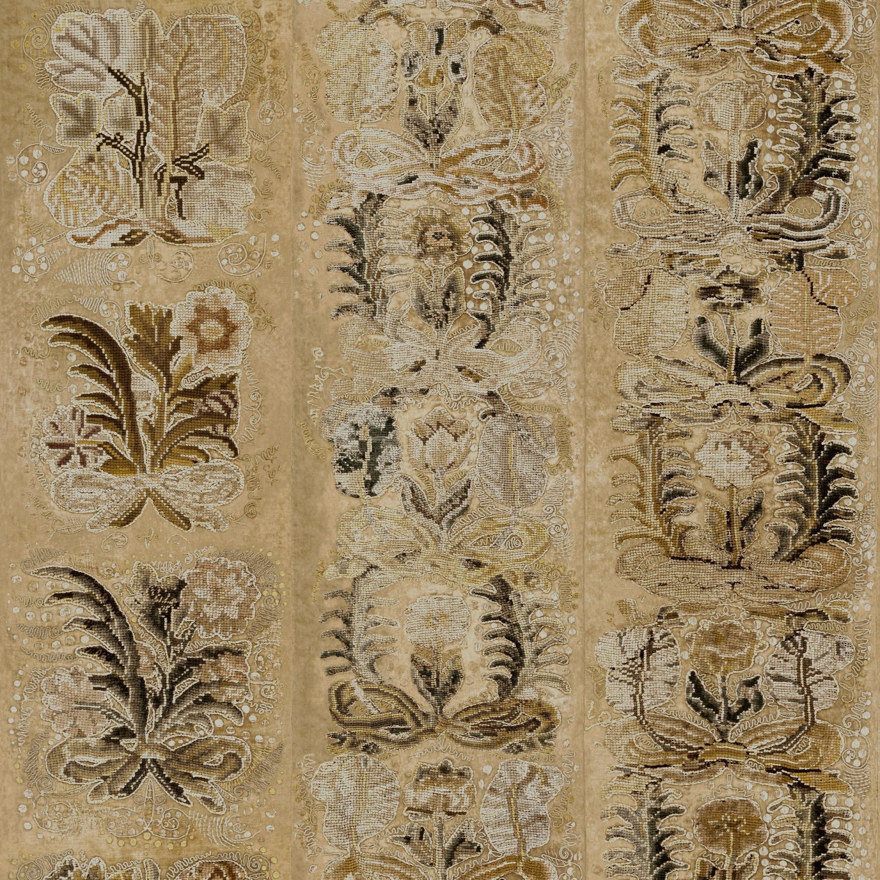 Textile wallpaper with a plant motif ORNAMENT beige