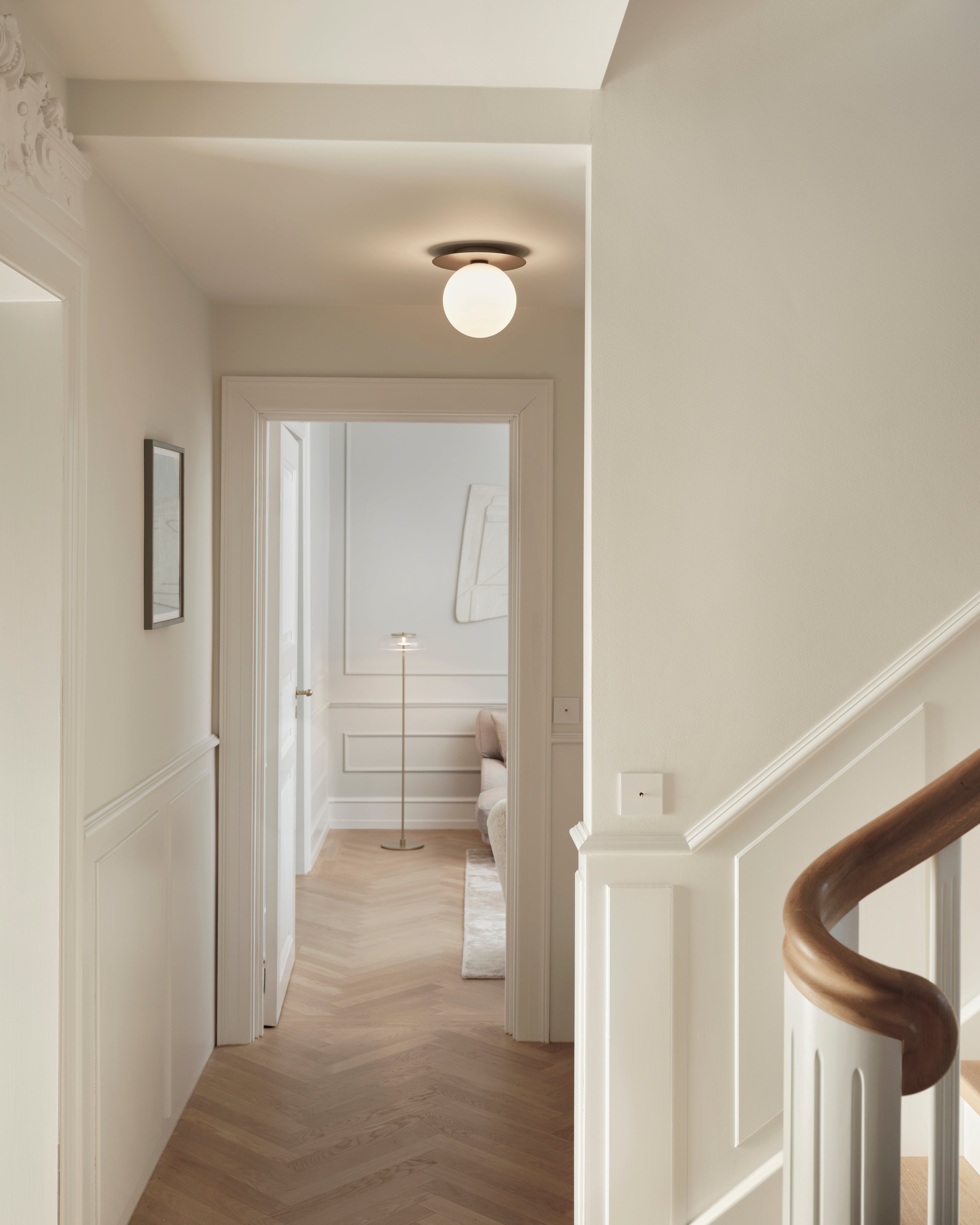 Recessed Wall Light LIILA Dark Brown with Opal Glass