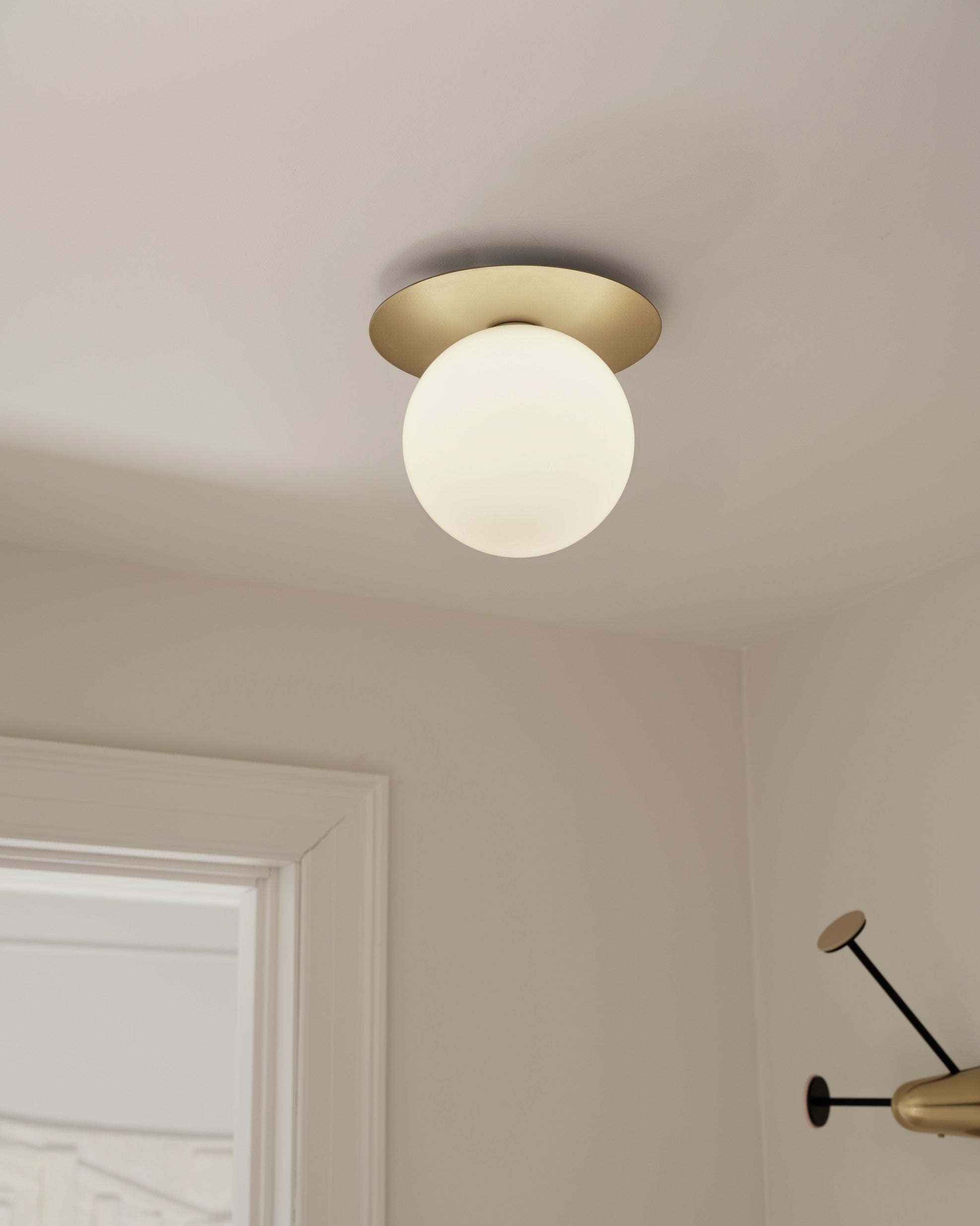 LIILA Gold Recessed Wall Sconce with Opal Glass