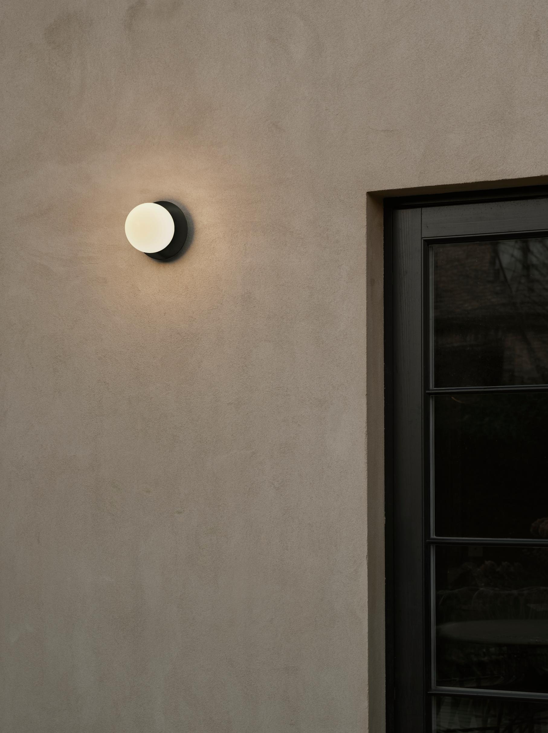Outdoor Wall Light LIILA Black with Opal Glass