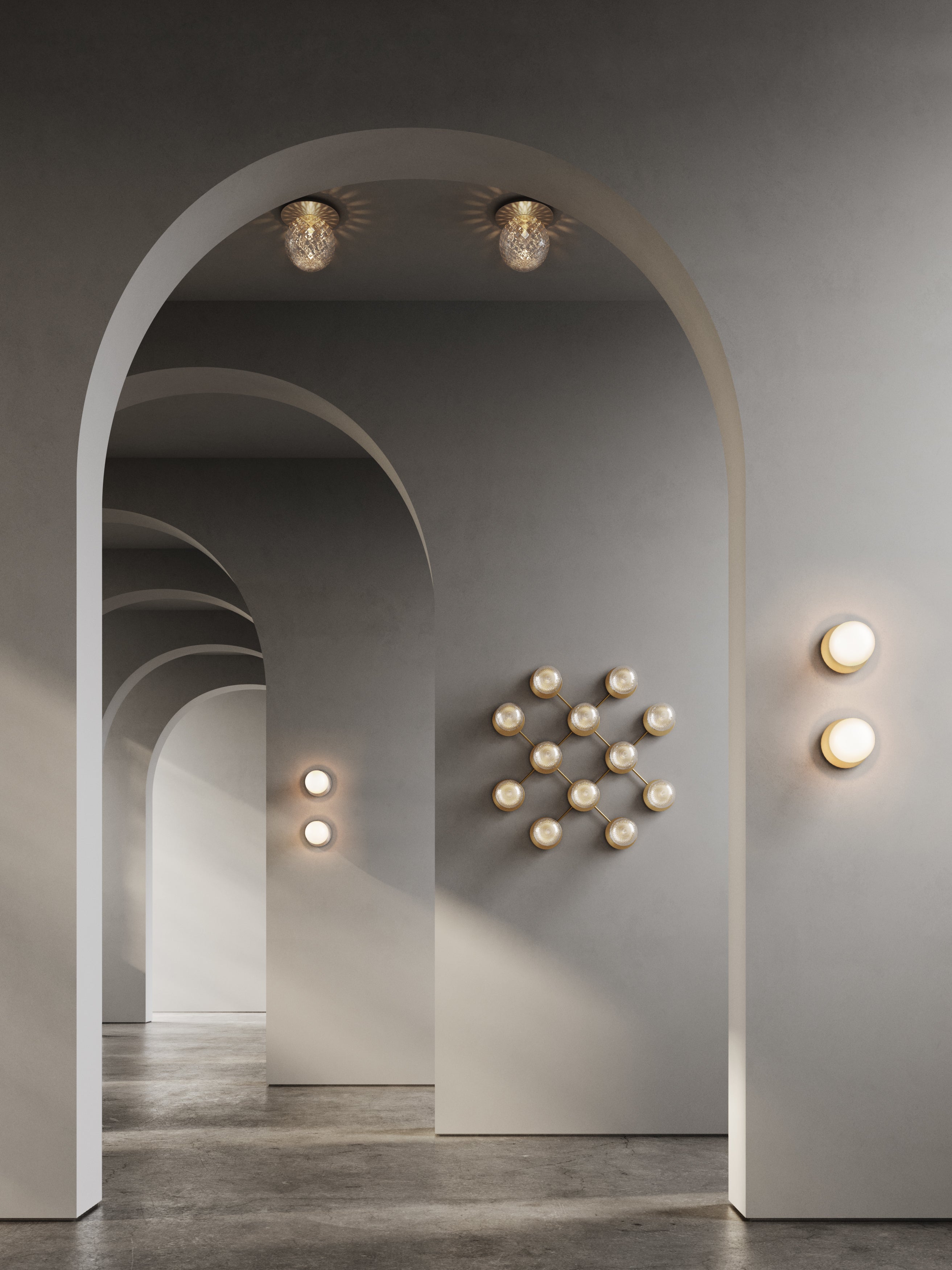 Wandleuchte LIILA 12 Gold mit transparentem Glas